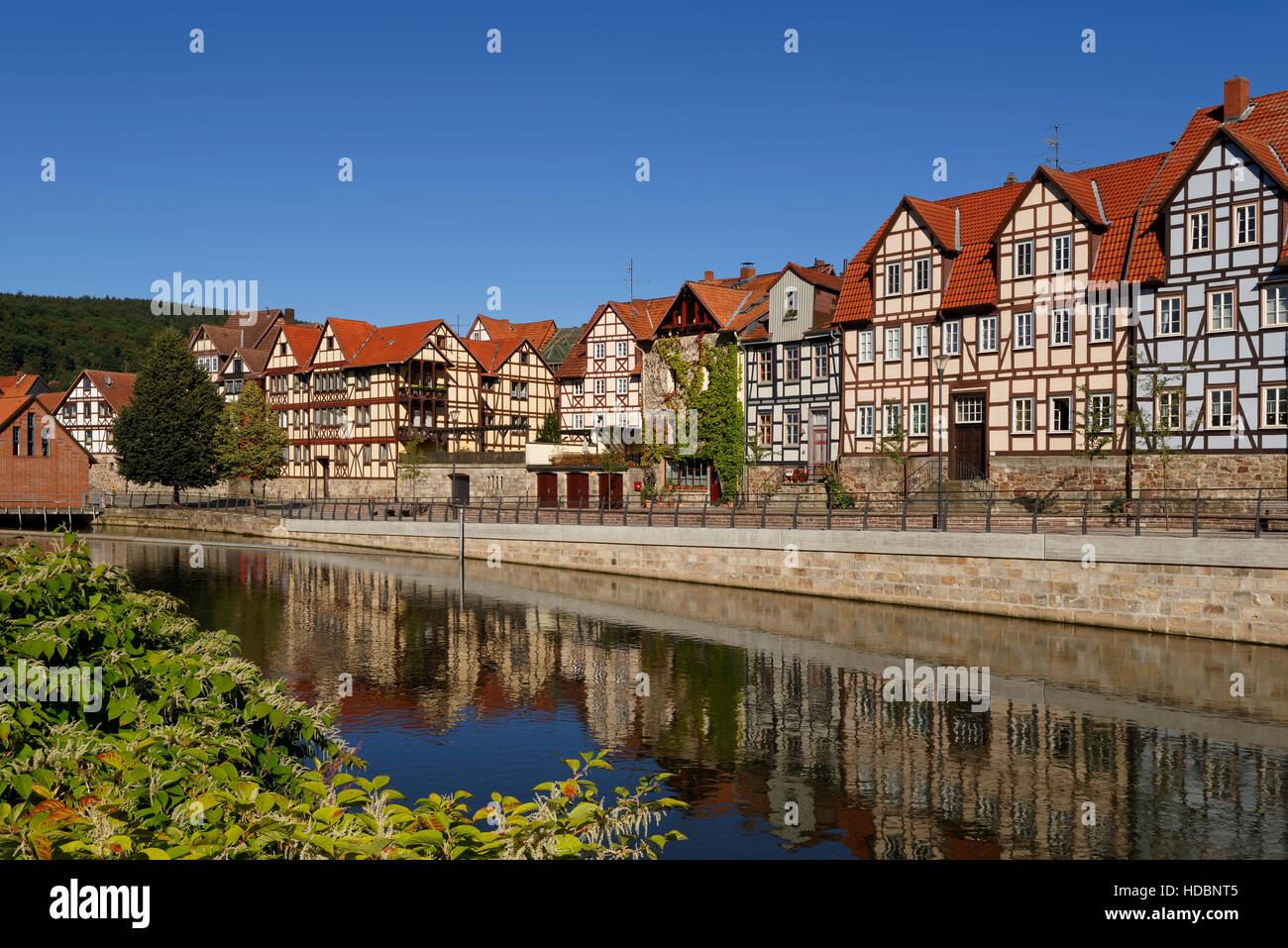 Fachwerkhäuser der Altstadt am Fluss Fulda in Hann. Münden, Weserbergland, Niedersachsen Fachwerkhäuser der Altstadt am Fluss Fulda in Hann. Münden, Weserbergland, Niedersachsen
