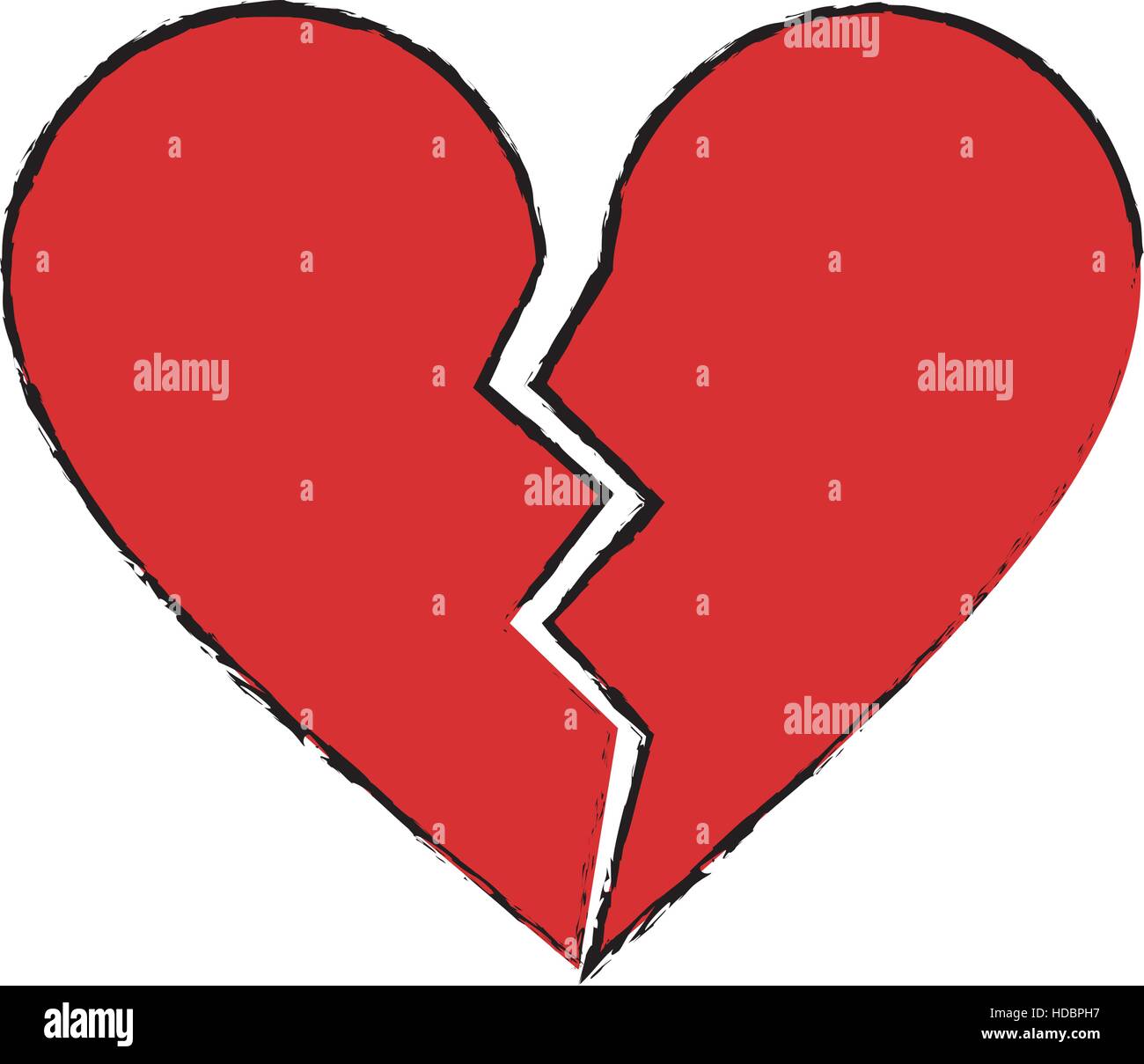 Cartoon Rotes Herz Gebrochen Traurig Trennung Stock Vektorgrafik Alamy