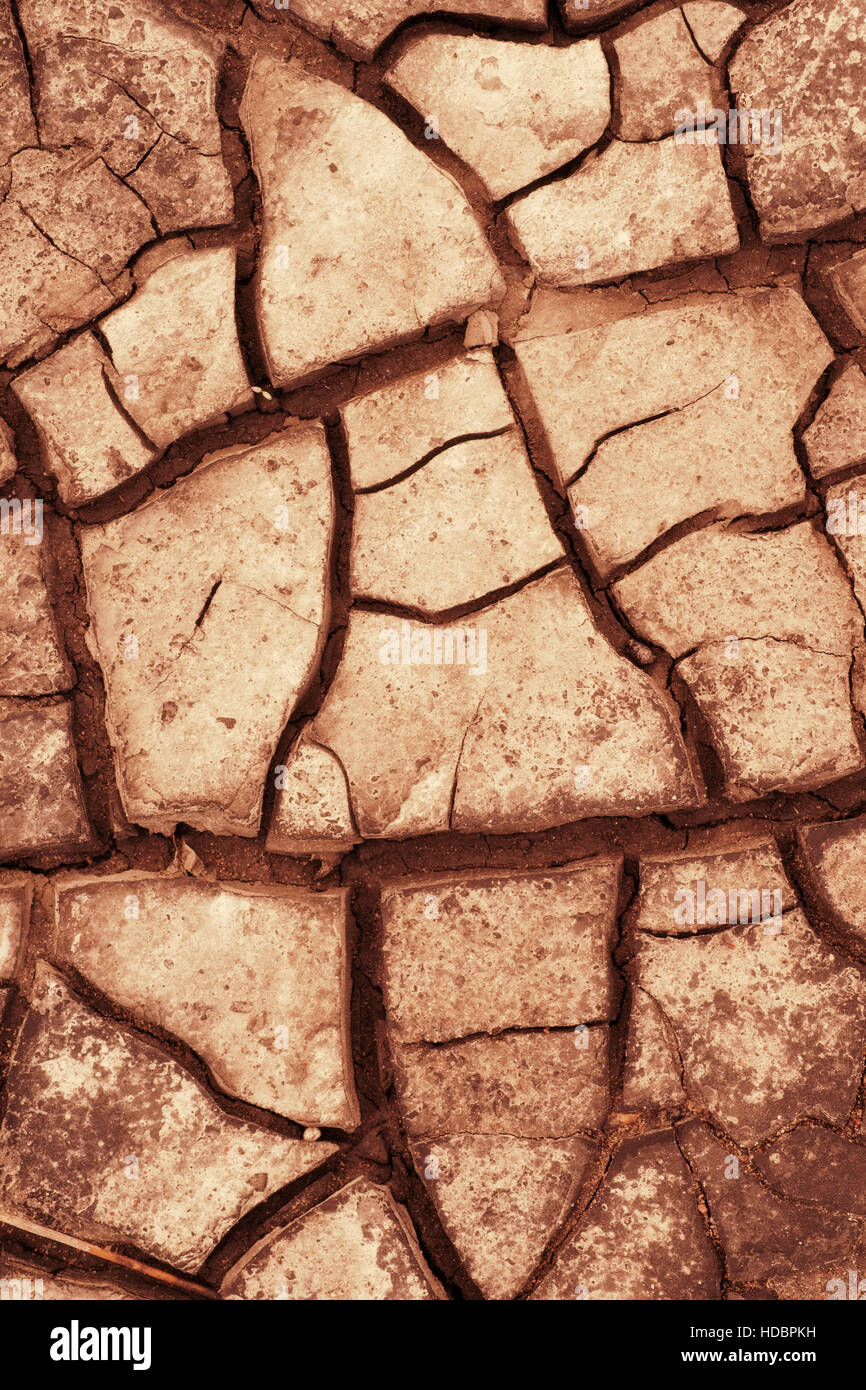 Gebrochene Land. Schließen Bild getönt Stockfoto