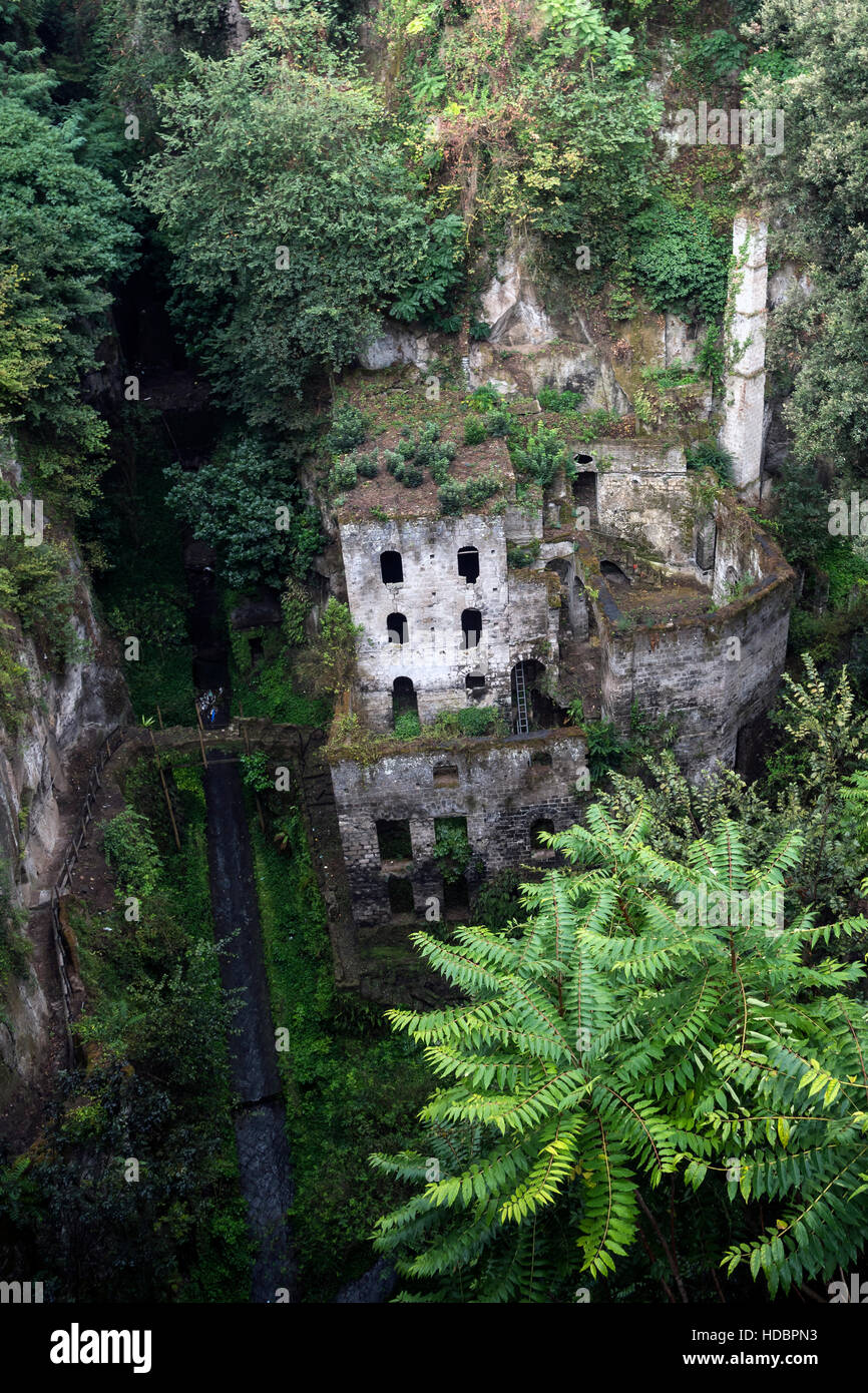 Tal der Mühlen ist ein historisches Tal in Sorrento, Italien. , Kampanien, Süditalien, Europa Stockfoto