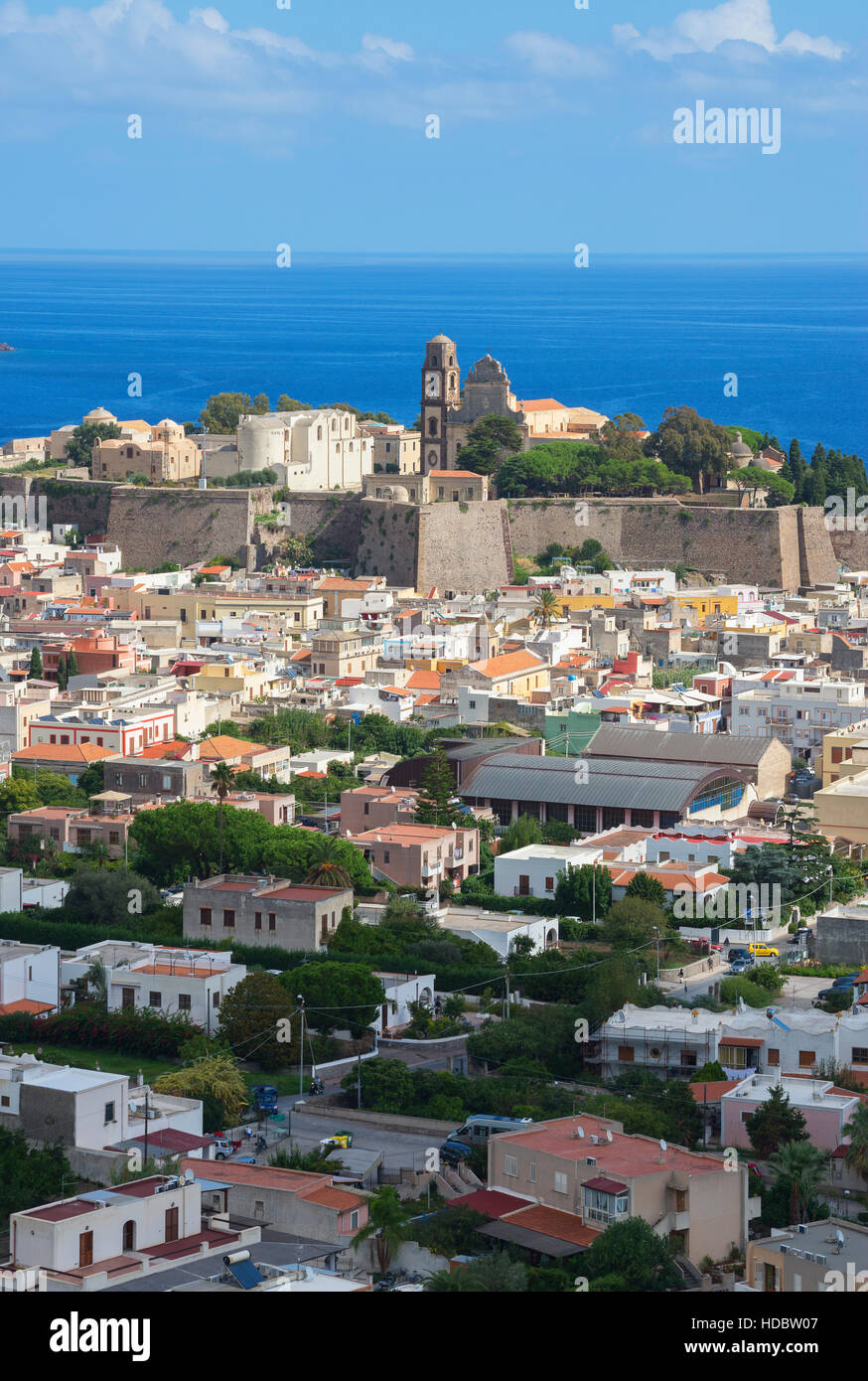 Stadt Lipari, Insel Lipari, Äolische Inseln, Italien Stockfoto
