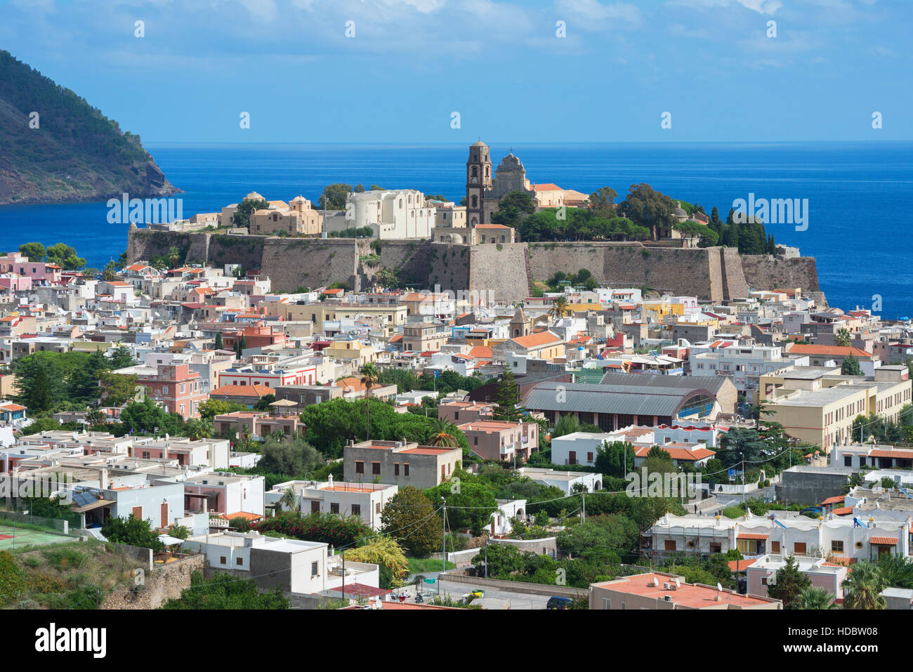 Stadt Lipari, Insel Lipari, Äolische Inseln, Italien Stockfoto