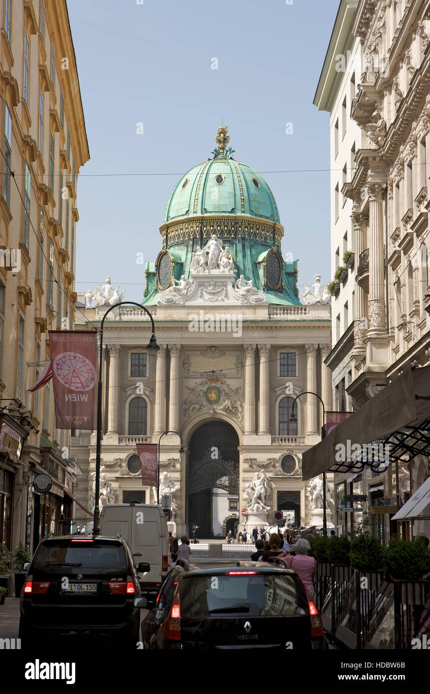 Hofburg Palace und Kohlmarkt, 1.. Bezirk, Wien, Österreich, Europa Stockfoto