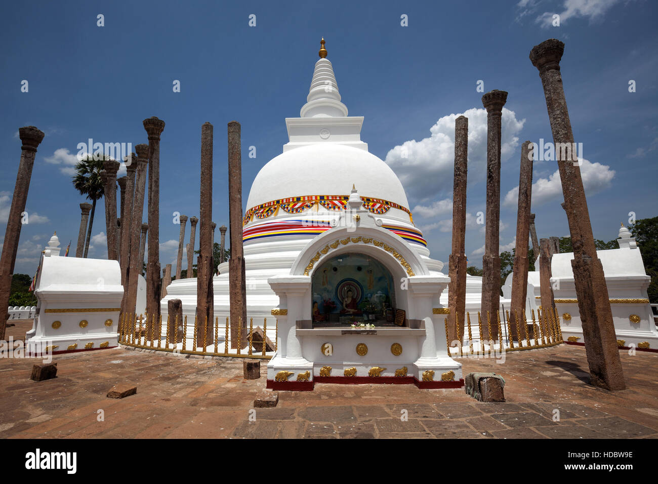 Thuparama Dagoba Tempel, Anuradhapura, North Central Province, Sri Lanka Stockfoto