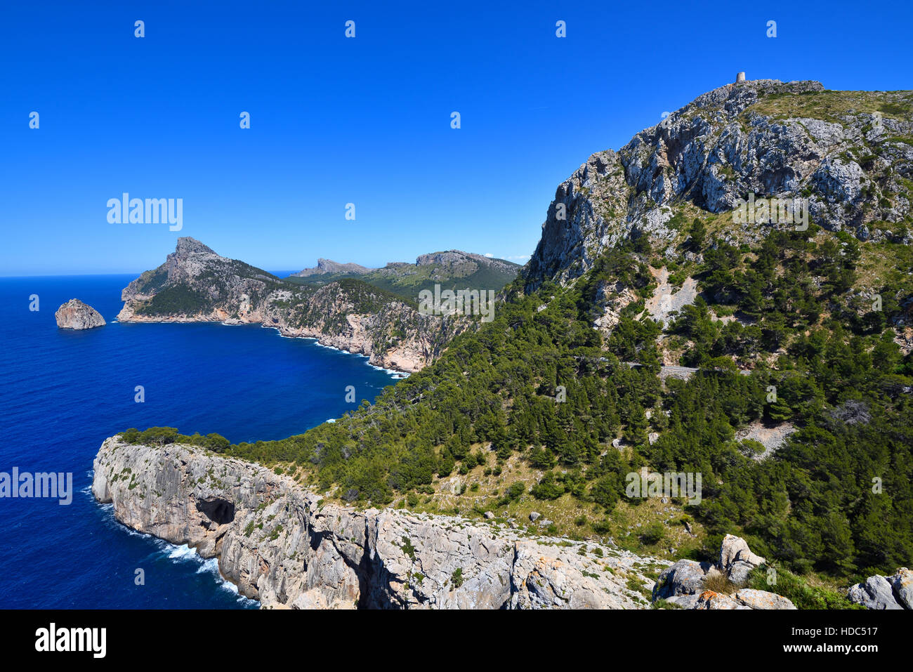 Kap Formentor Landschaft auf der Insel Mallorca in Spanien Stockfoto