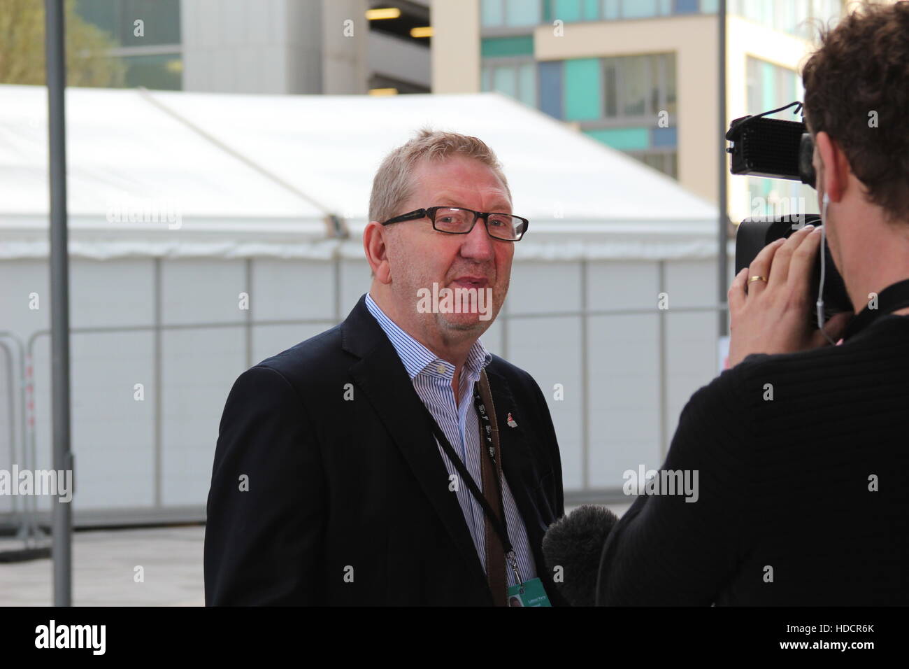 Len McCluskey besucht den Labour-Parteitag an Exhibition Centre Liverpool in Liverpool.  Mitwirkende: Len McCluskey wo: Liverpool, Vereinigtes Königreich bei: 25 September 2016 Stockfoto