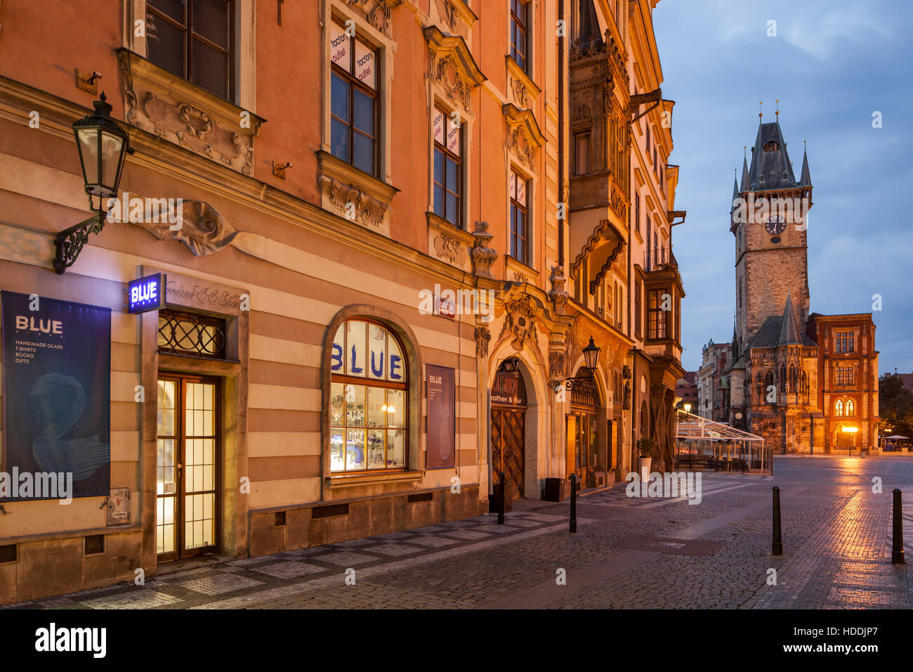 Morgendämmerung in der Altstadt von Prag, Tschechische Republik. Stockfoto
