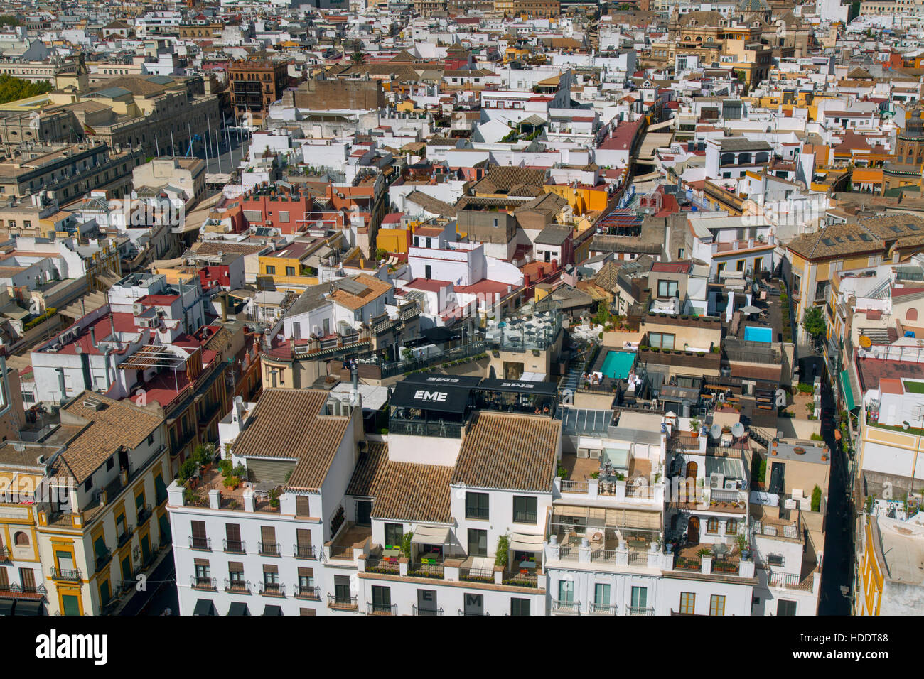 Sevilla in Spanien von der Kathedrale der Heiligen Maria des Stuhls Stockfoto