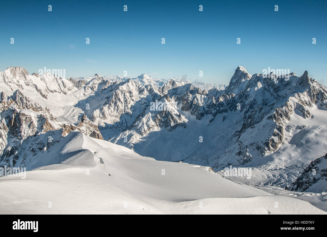 Blick auf die französischen Alpen Stockfoto
