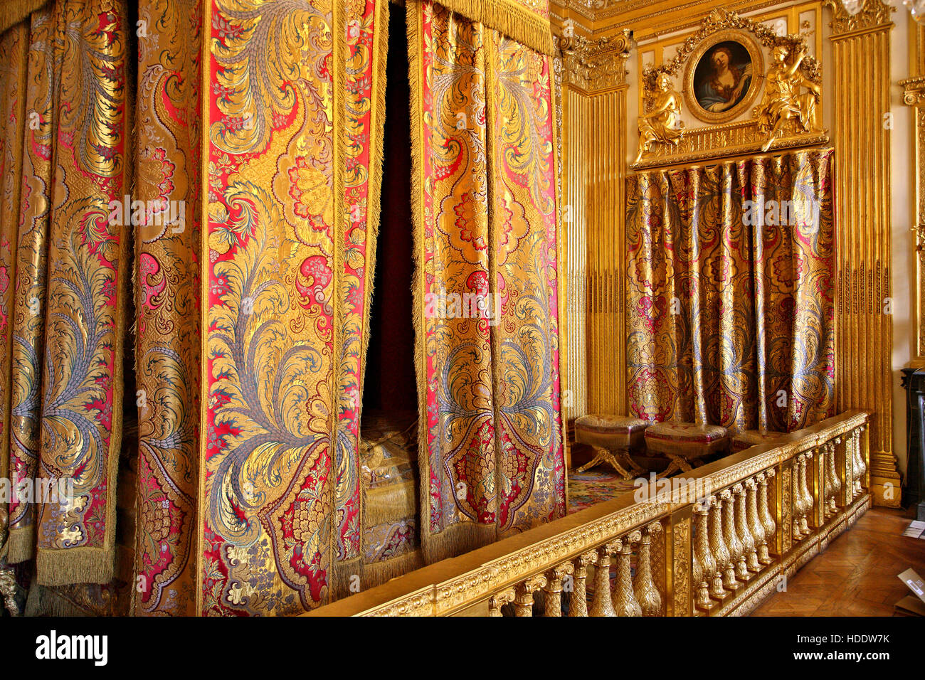 Königliche Schlafzimmer in den Grand Appartements des Königs, in das Schloss von Versailles. Stockfoto