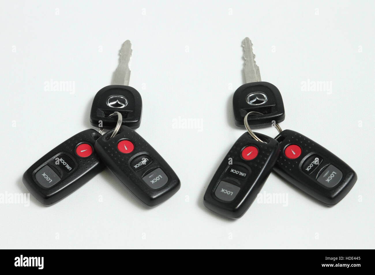 Mazda Auto Schlüssel fobs Stockfoto