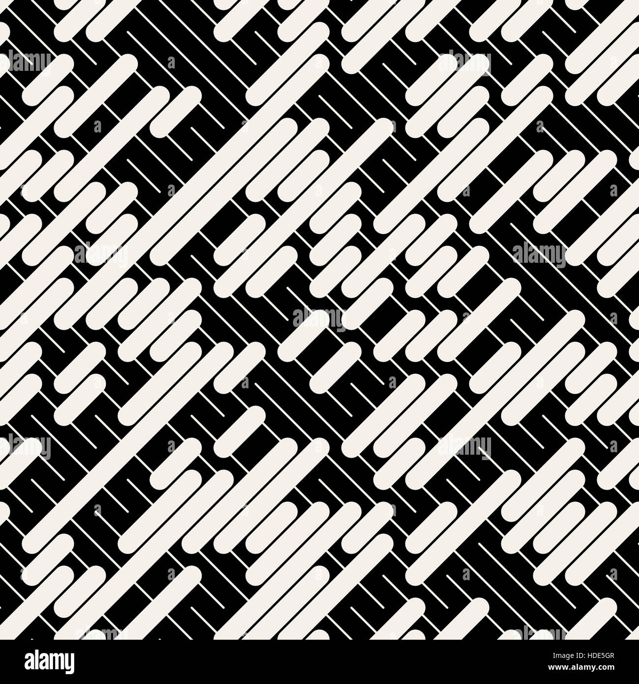 Vector schwarz weißen Diagonalen geometrische nahtlose Muster Stock Vektor