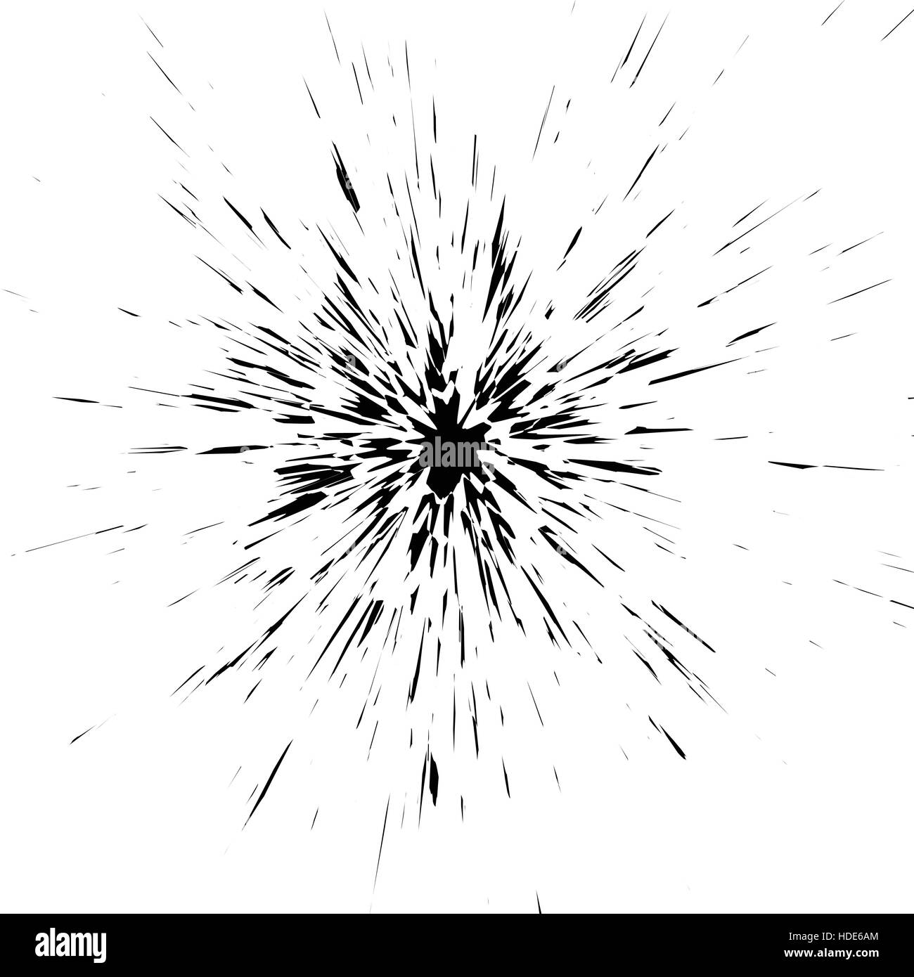 Radial Grunge spritzte, spritzte Nasslack-Effekt. Spritzwasser Tinte Element. Stock Vektor