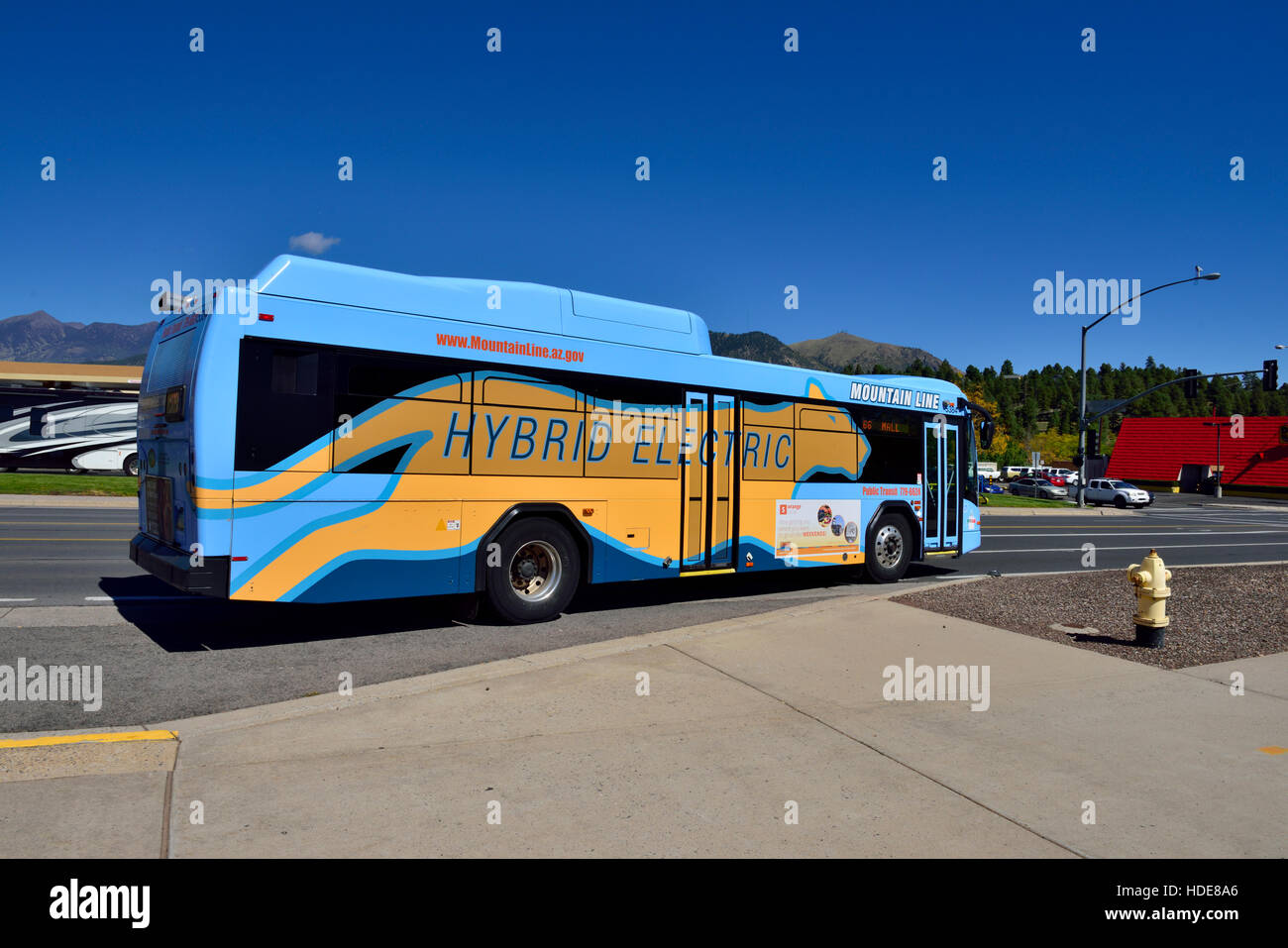 Hybrid Electric Linienbus, USA, Flagstaff, Arizona Stockfoto