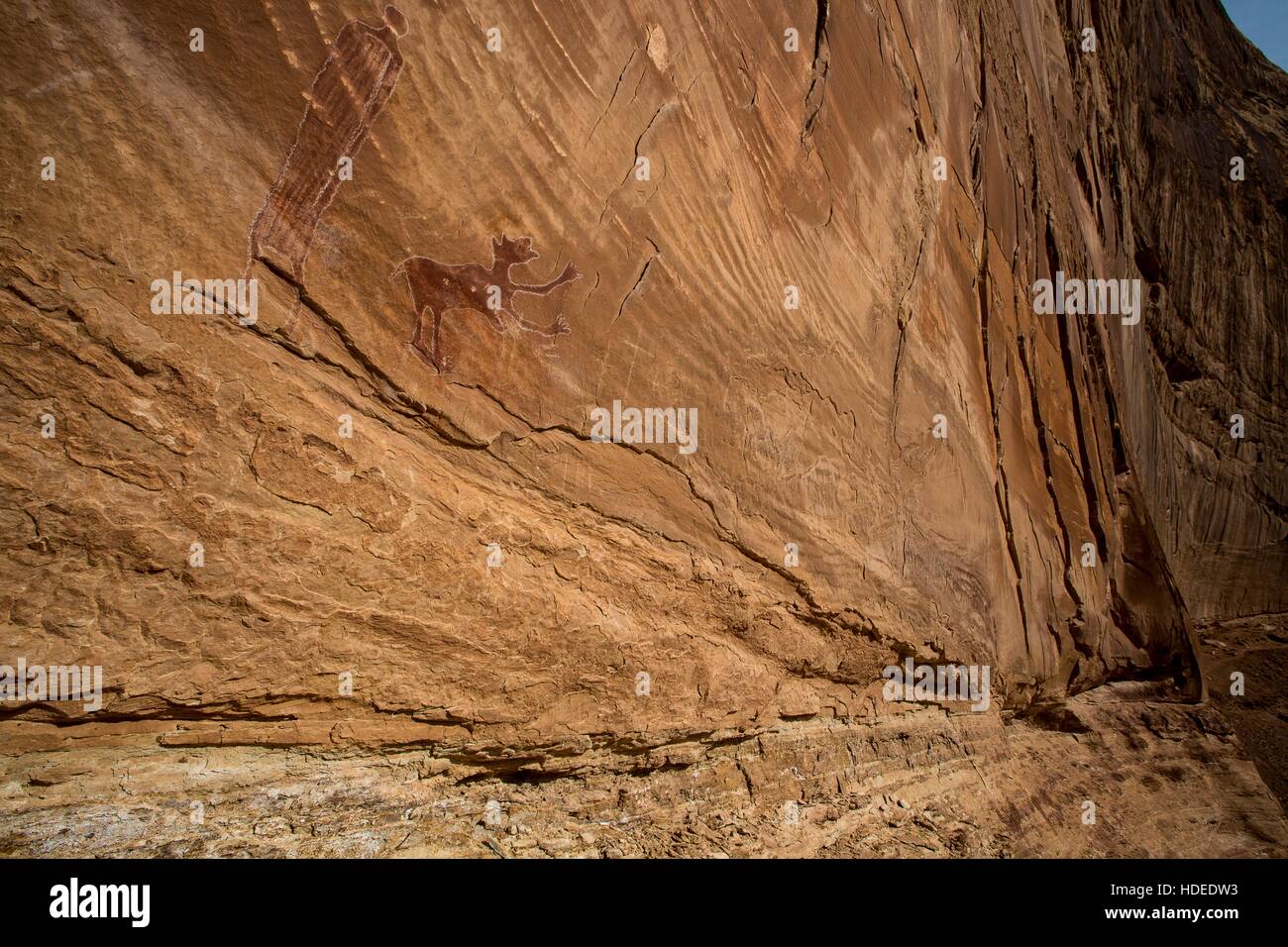 Höhle Zeichnungen auf dem Canyon-Schwarzer Drache-Panel in San Rafael Swell 9. Oktober 2016 in der Nähe von Green River, Utah. Stockfoto