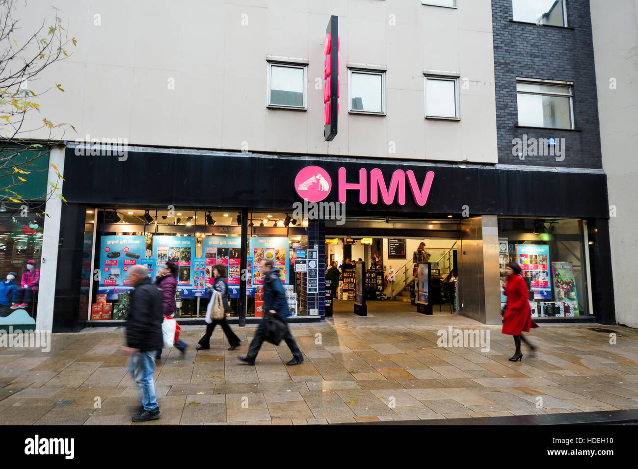 HMV-Store auf Fishergate, Preston. Stockfoto