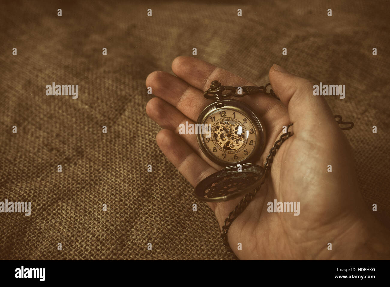 Vintage alte Taschenuhr Stockfoto