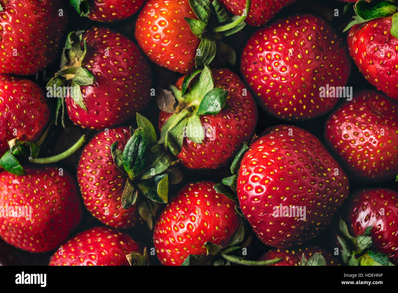 Close-up Horizontal Erdbeer Hintergrund Stockfoto