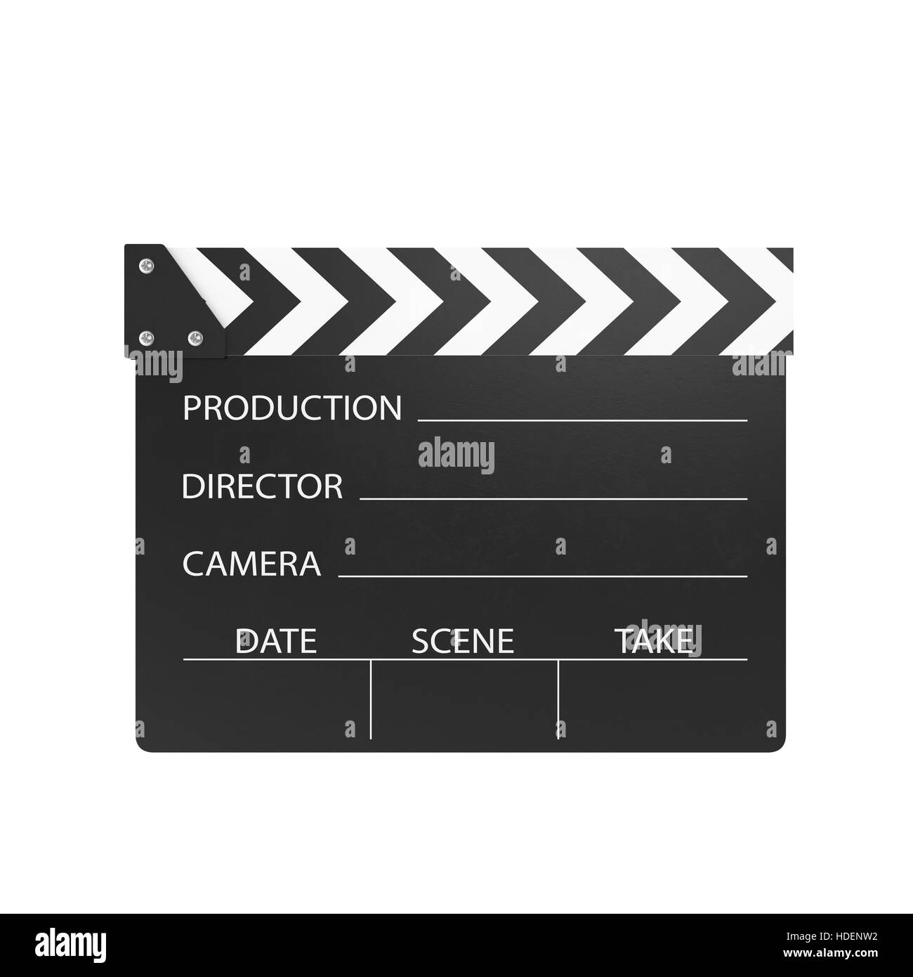 Film Klöppel isoliert auf weißem Hintergrund. Stockfoto