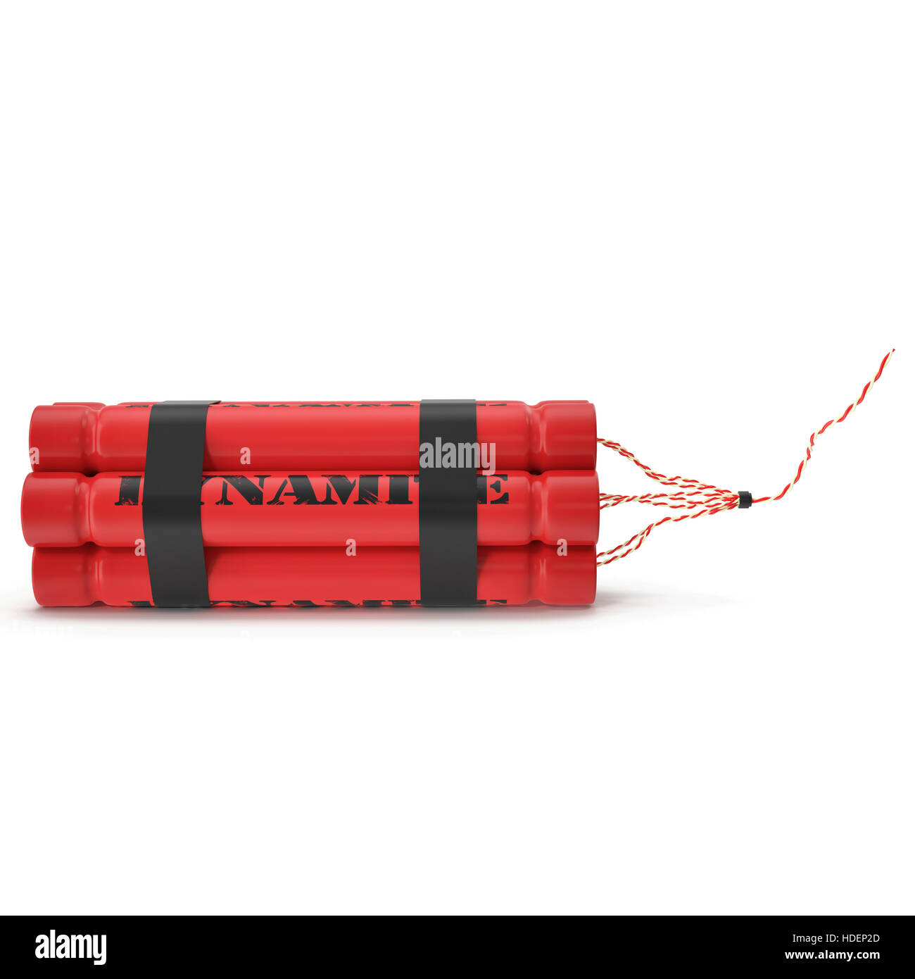 TNT, Dynamit Bombe isoliert auf weißem Hintergrund Stockfoto