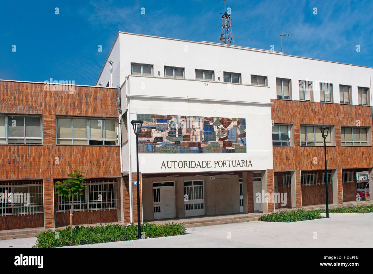 Hafenbehörde Gebäude, Villagarcia de Arosa, Provinz Pontevedra, Galizien, Spanien, Europa Stockfoto