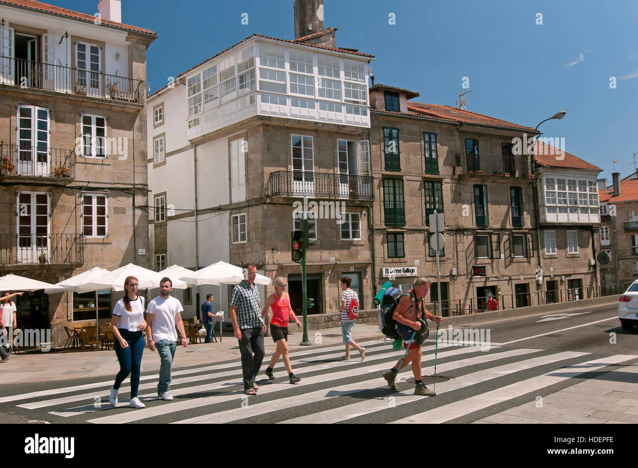 Stadtblick, Santiago De Compostela, La Coruña Provinz, Region Galicien, Spanien, Europa Stockfoto