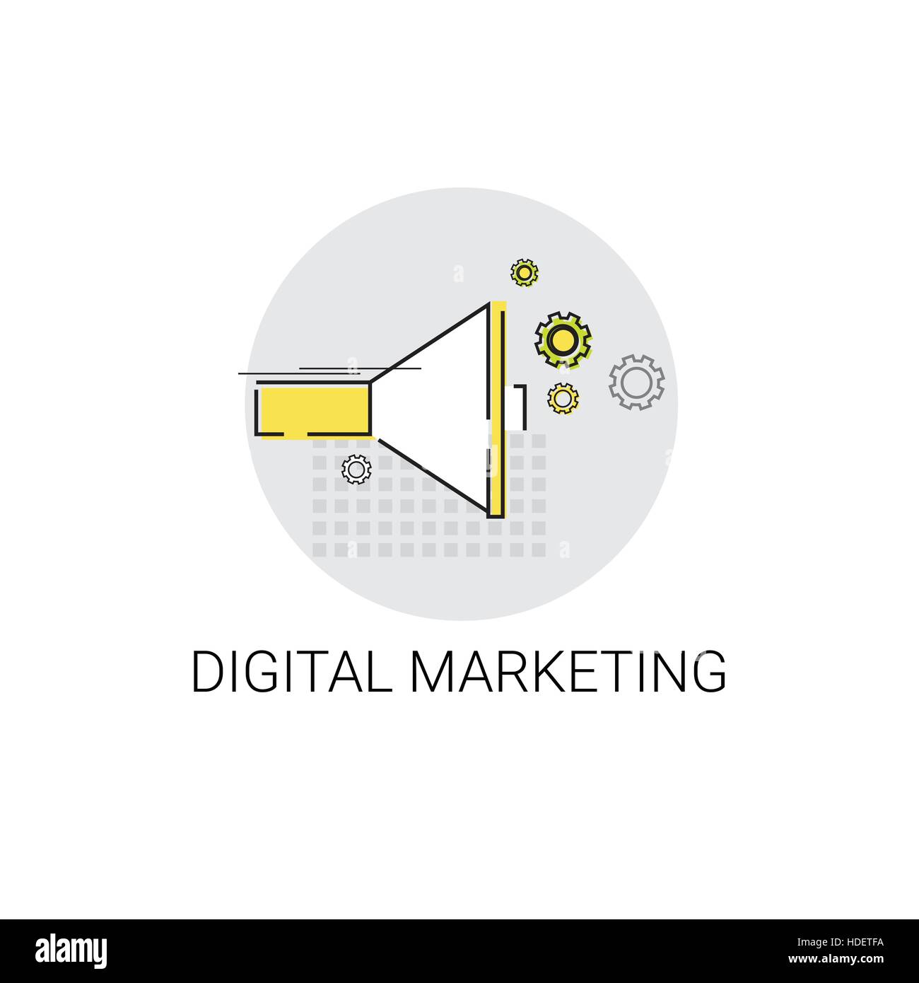 Digitales Marketing Business Megaphon Gerät Lautsprecher Web Icon Vektor-Illustration Stock Vektor