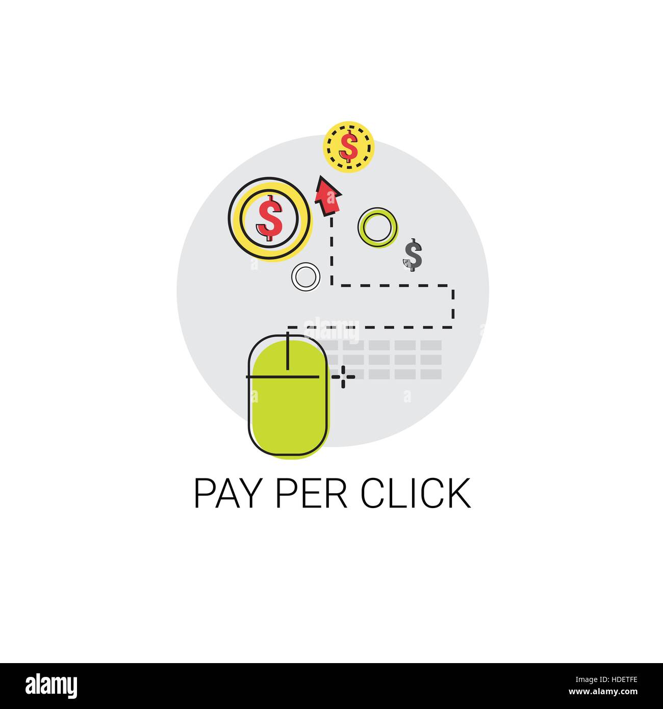 Pay-Per-Uhr Online-Zahlung Web Icon-Vektor-Illustration Stock Vektor