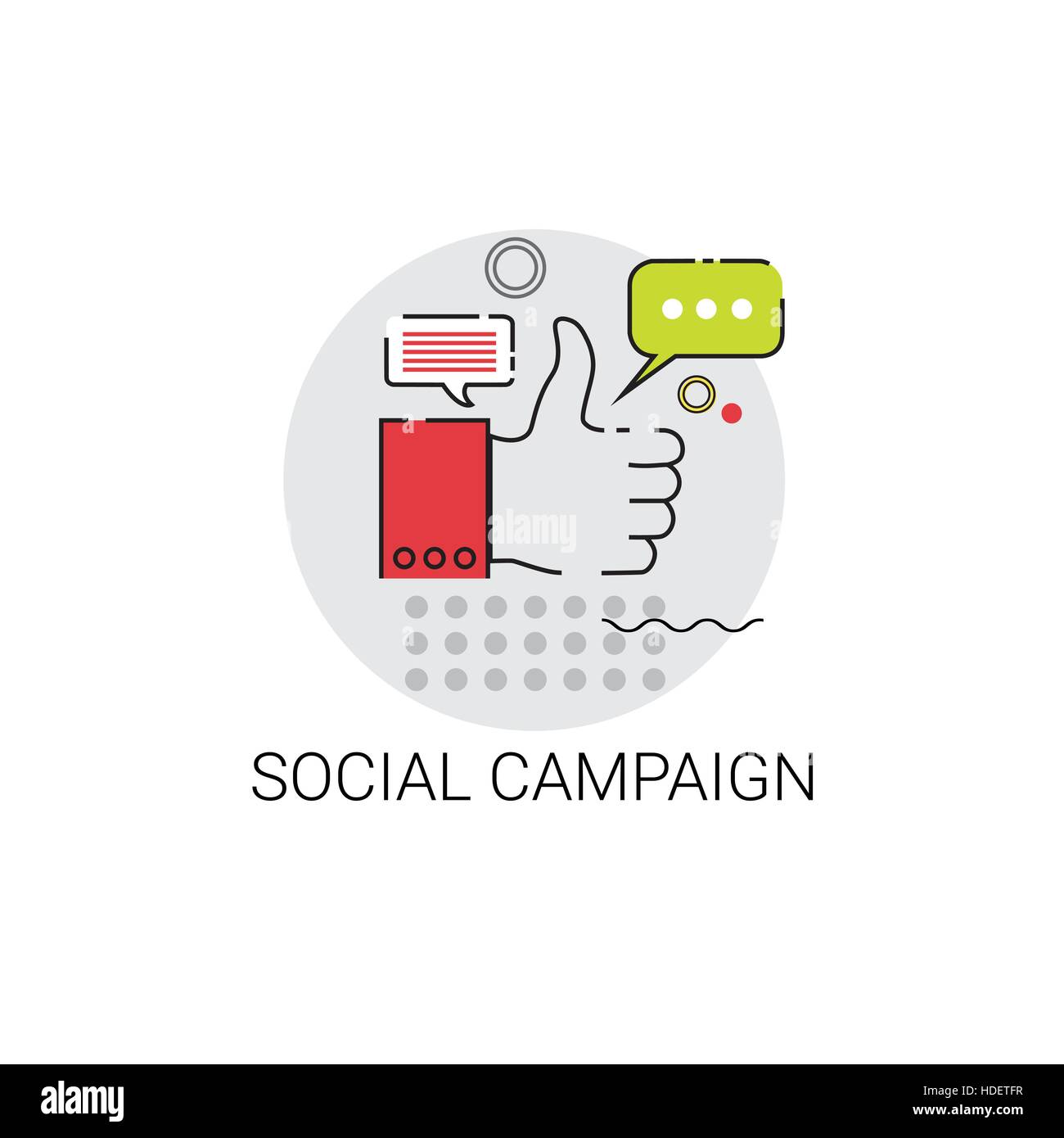Social Campaign Management Business Inhaltsinformationen Symbol Vektor-Illustration Stock Vektor