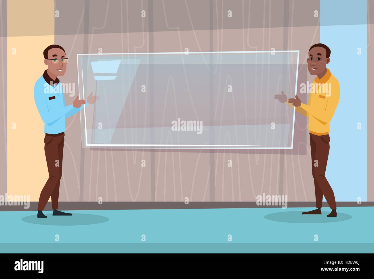 Zwei Unternehmer afroamerikanische ethnischen Executive Business Mann Büro innen flach Vektorgrafik Stock Vektor