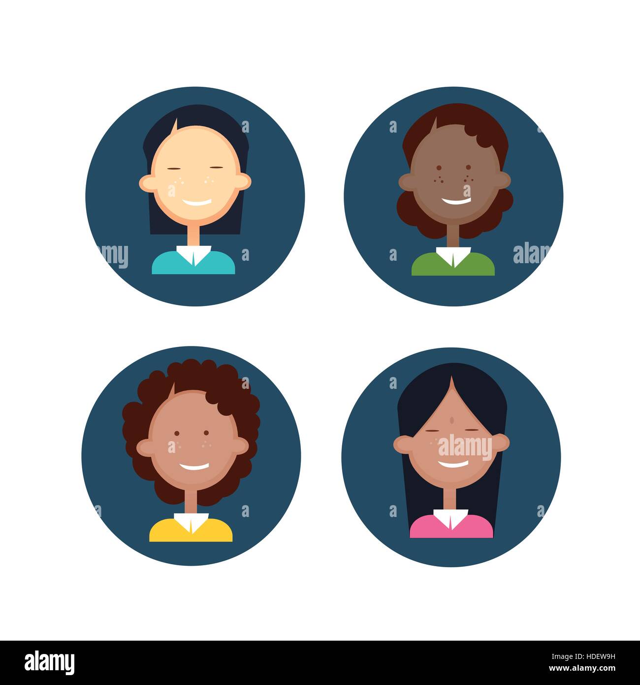 Geschäft Leute Volksgruppe Icon Set Mix Rennen Frau Geschäftsleute Team flache Vektor-Illustration Stock Vektor