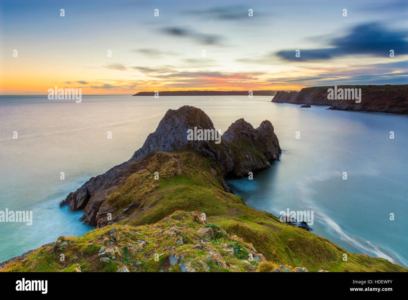 Drei Klippen Bucht, Gower, Wales, UK Stockfoto