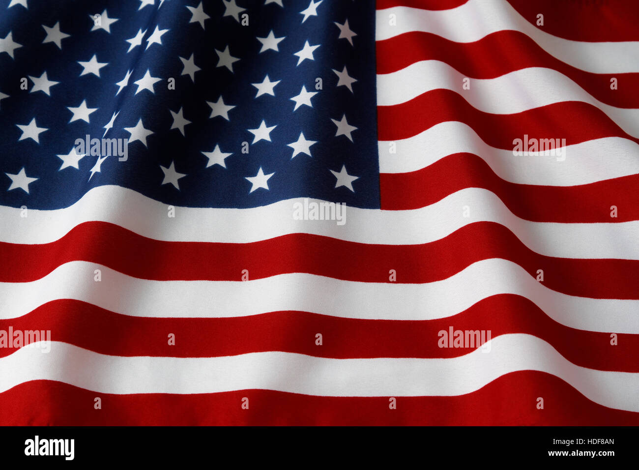 Nahaufnahme der wellige amerikanische Flagge Stockfoto