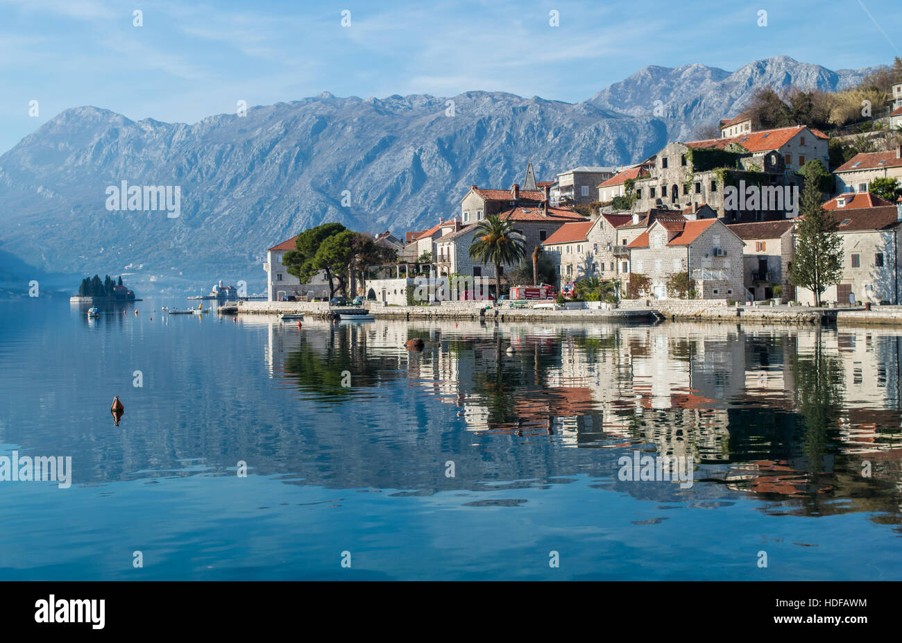 Kleinstadt Perast Boka Bucht, Montenegro Stockfoto