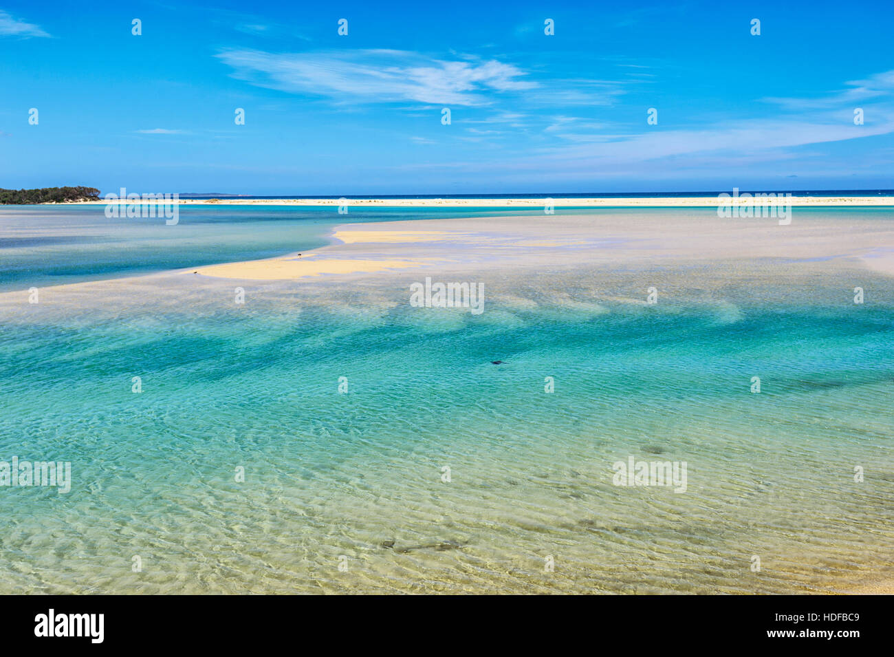 Malerische Mallacoota Inlet ist ein Ästuar- Lagune von Genua und Wallagaraugh Flüsse, Victoria, VIC, Australien zugeführt Stockfoto