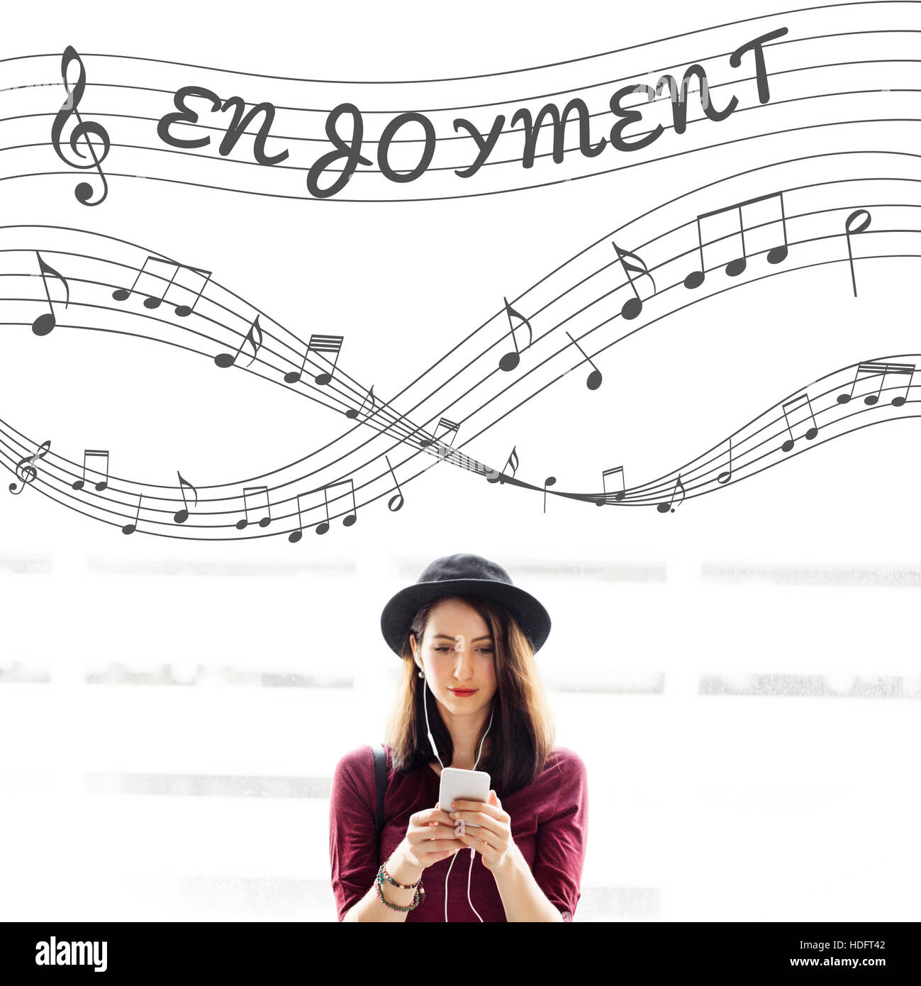 Musik Noten Entertainment Melodie hören-Konzept Stockfoto