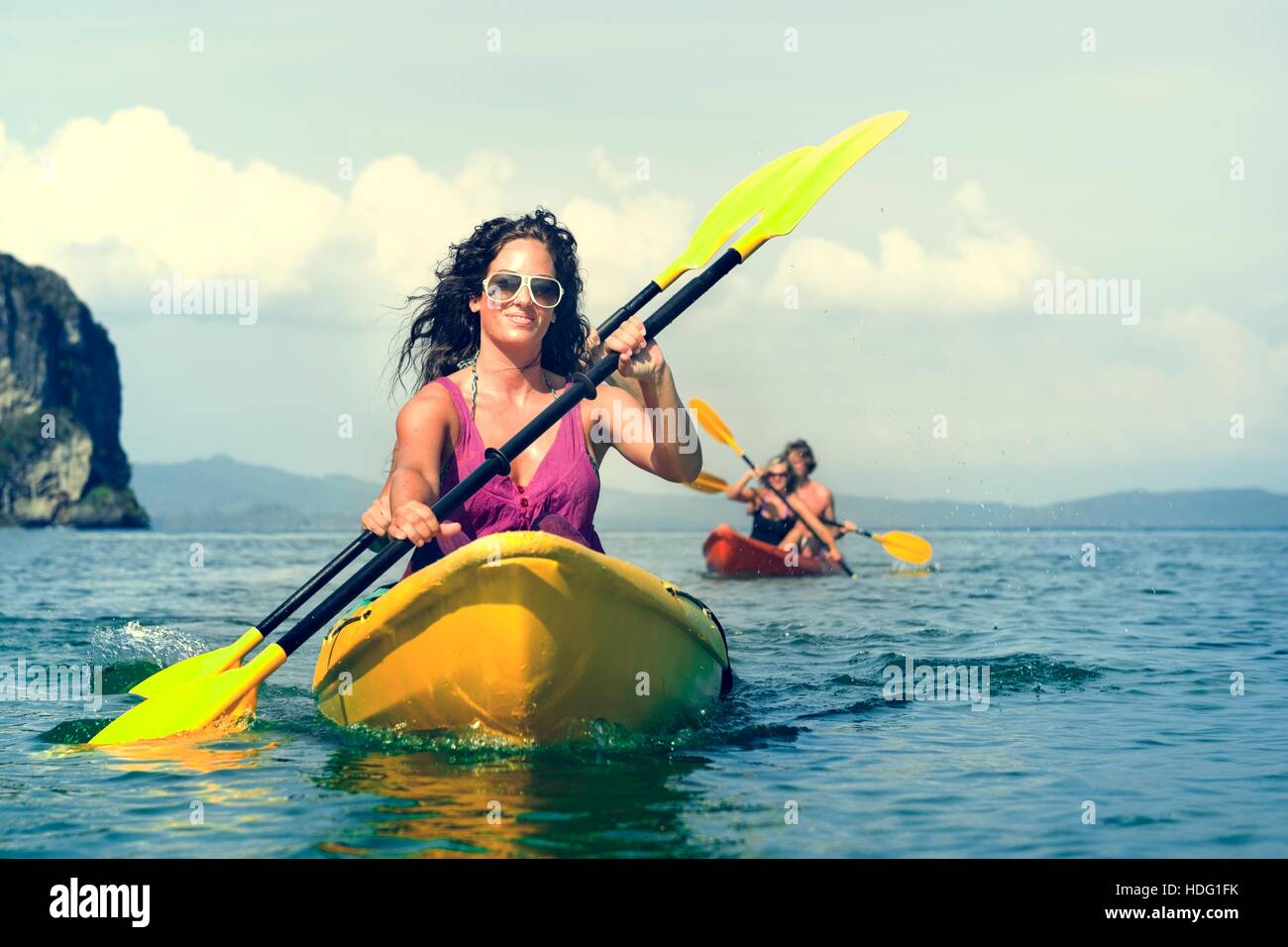 Kajak tropischen Urlaub Reise touristischen Boot-Konzept Stockfoto