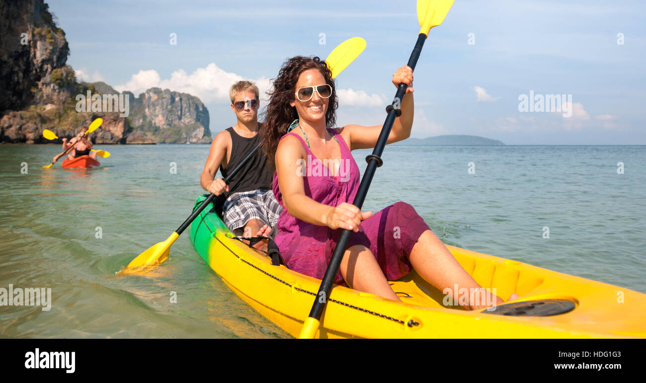 Kajak tropischen Urlaub Reise touristischen Boot-Konzept Stockfoto