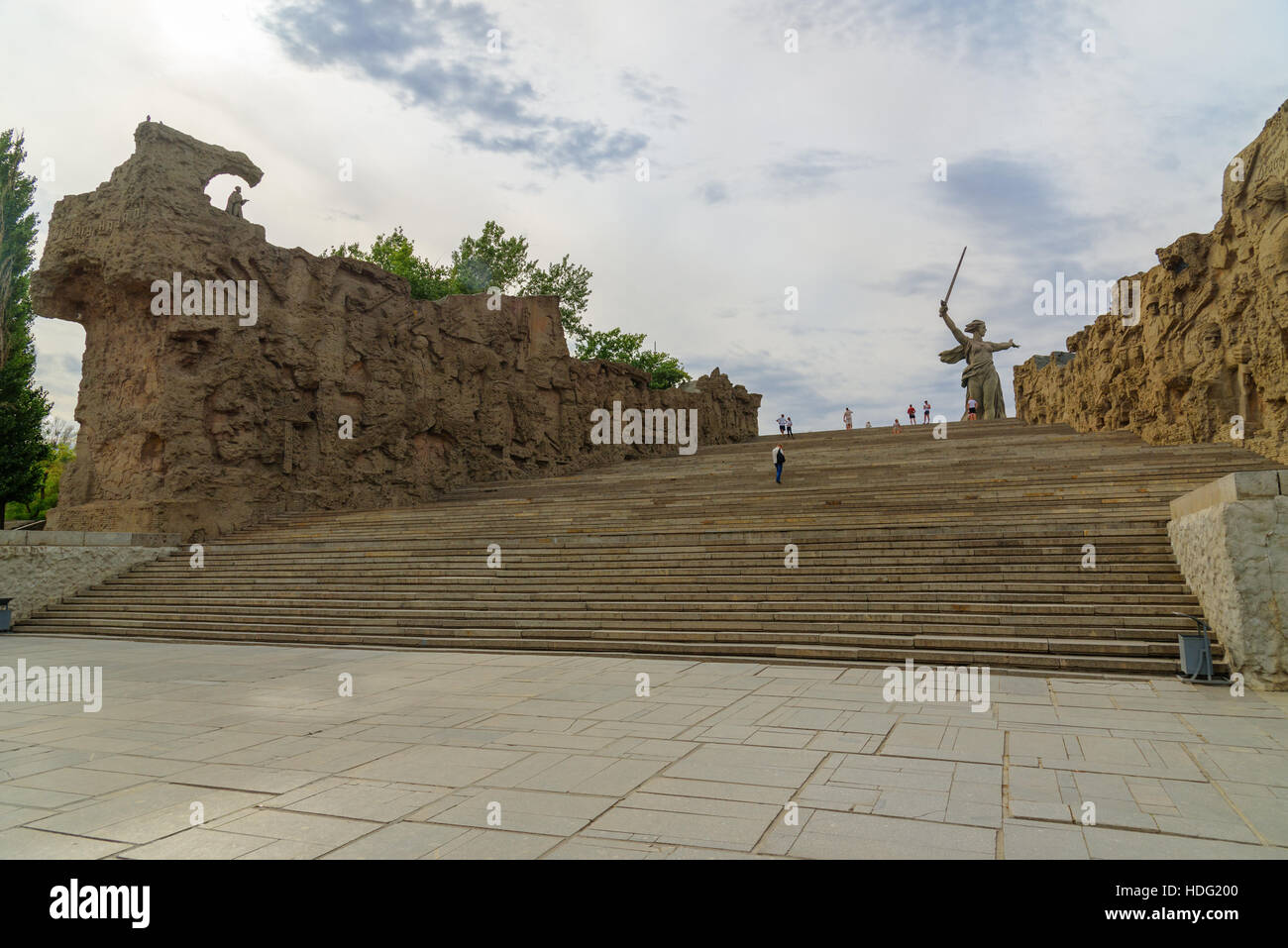Zerstörten Mauern. Memorial Komplex Mamajew Kurgan in Wolgograd Stockfoto
