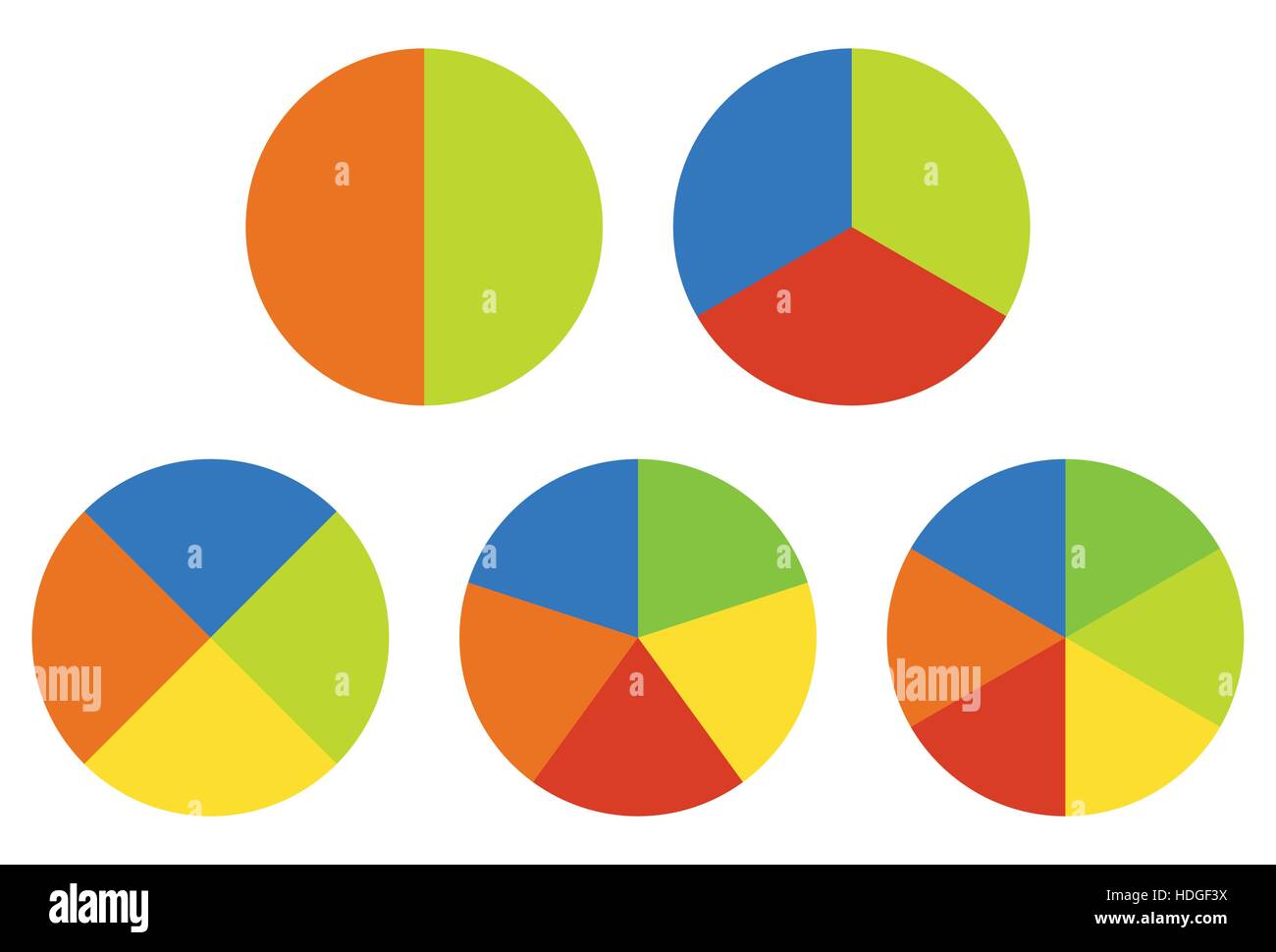 kreisdiagramme-graphen-in-2-3-4-5-6-segmente-festgelegt-segmentierte