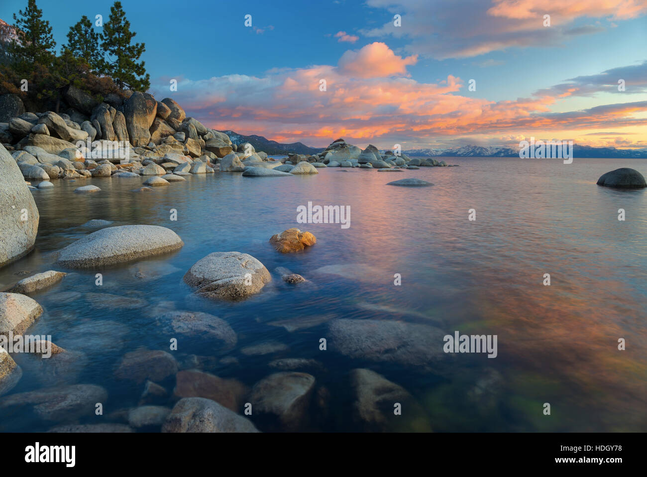 Northe Lake Tahoe Sonnenuntergang Stockfoto