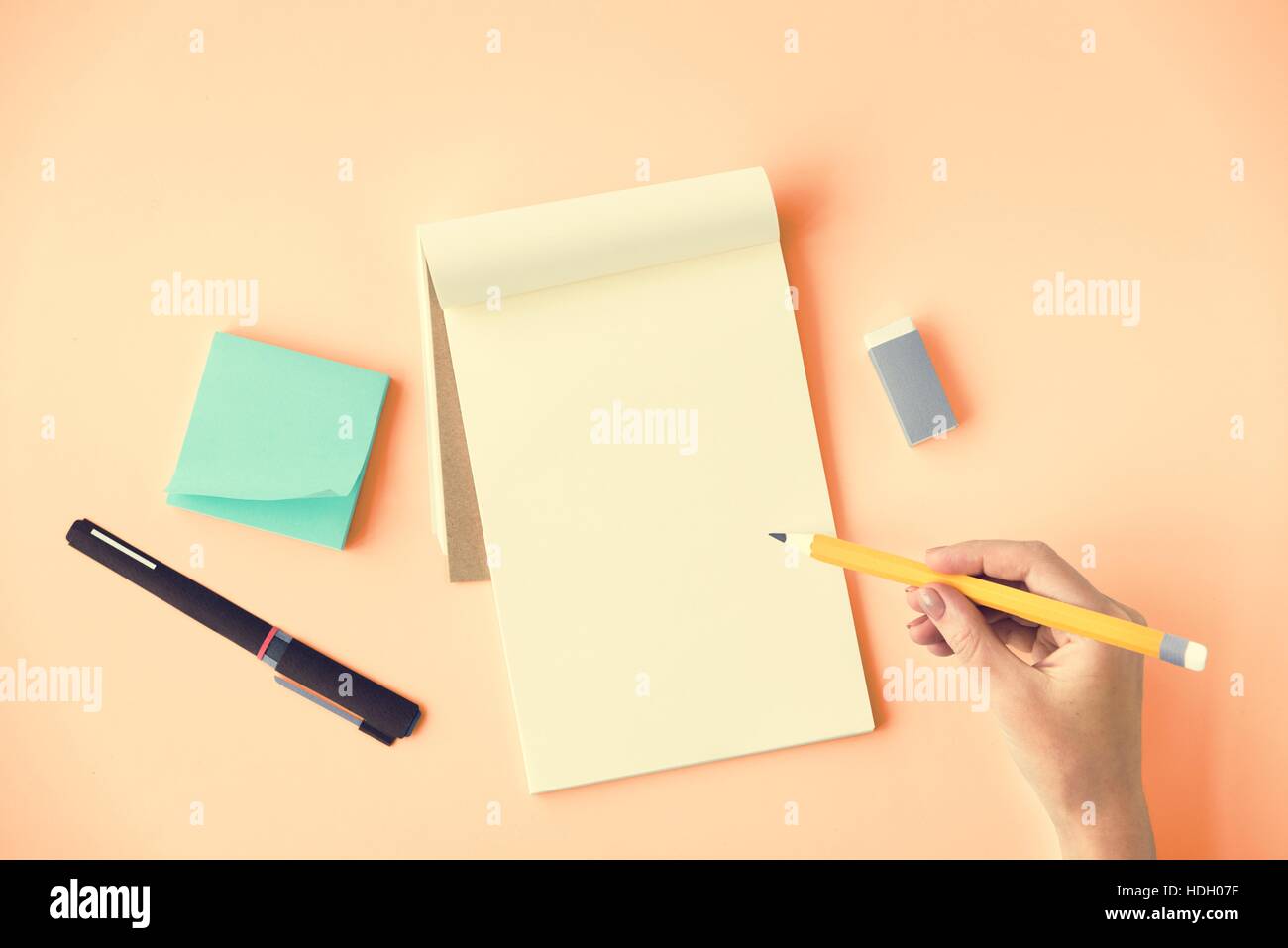 Leere Mockup leere Seite Tagebuch Konzept Stockfoto