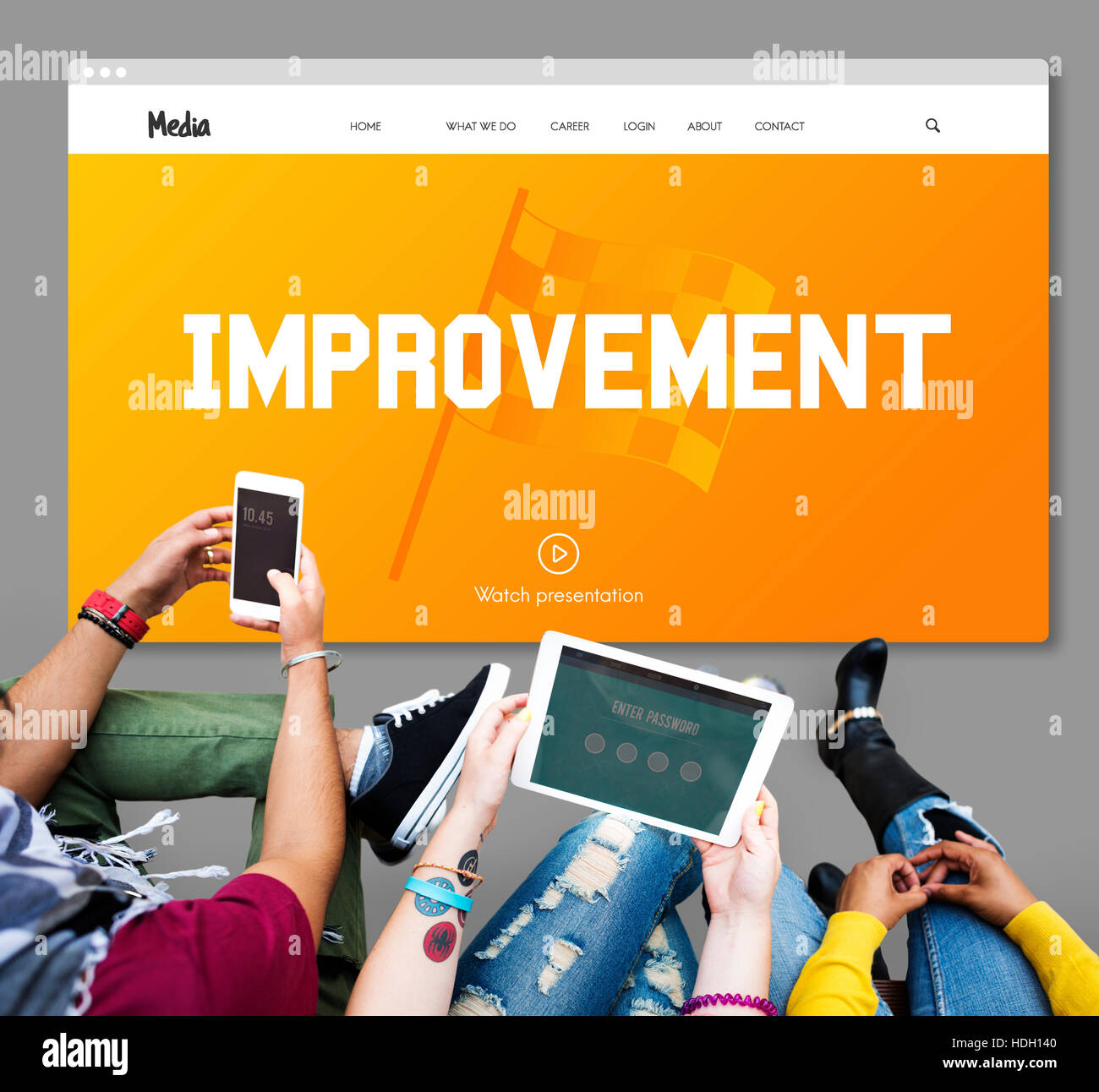 Leistung Wettbewerb Mission Strategiekonzept Stockfoto