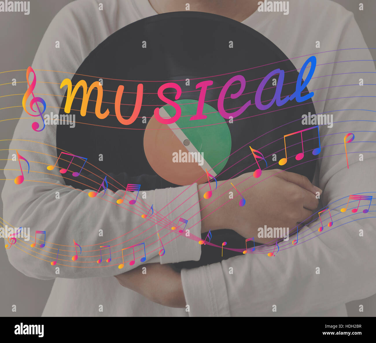 Melodie Musik Note Rhythmus Grafikkonzept Stockfoto