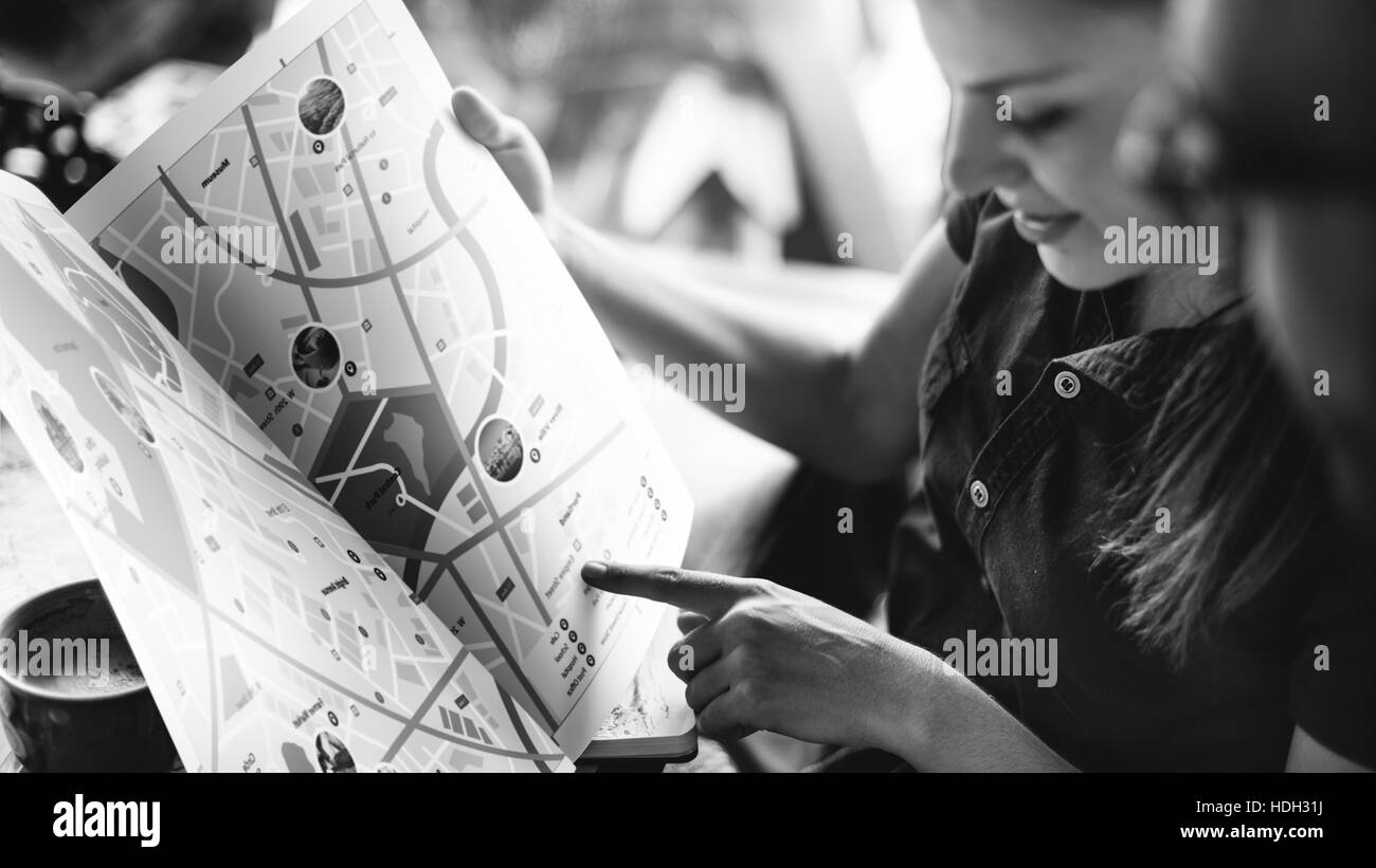 Gruppe von Menschen auf Reisen Konzept Stockfoto