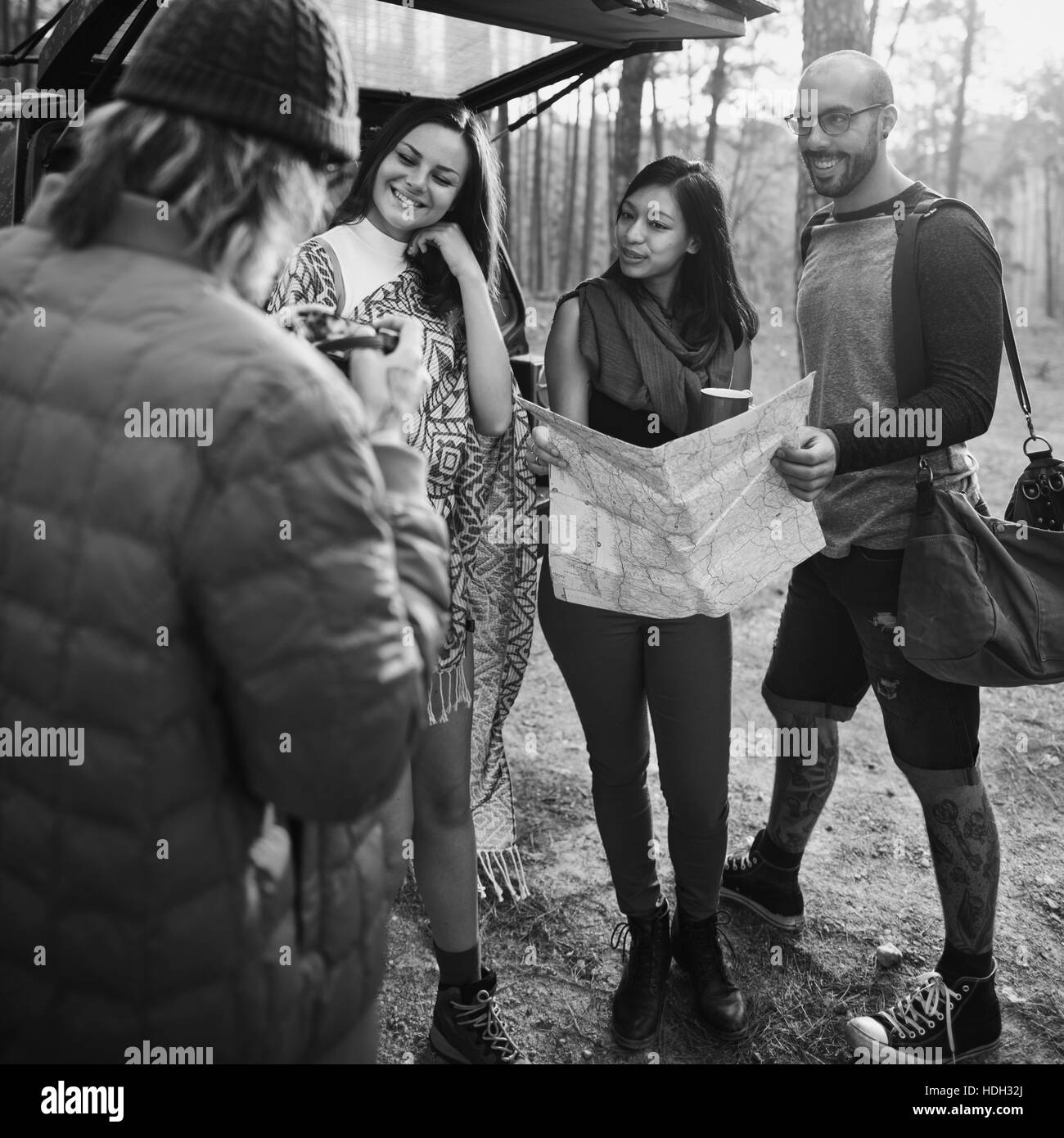 Gruppe von Menschen auf Reisen Konzept Stockfoto