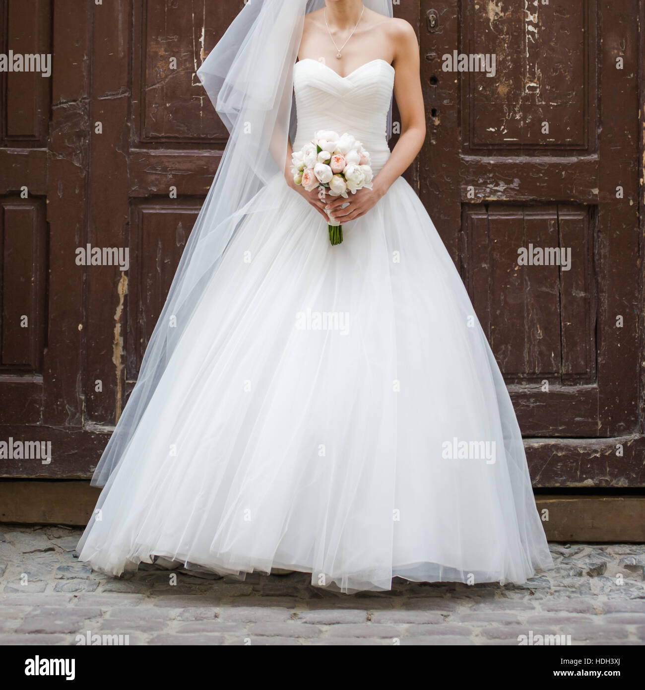 Schöne Braut Strauß vor der Trauung Stockfoto