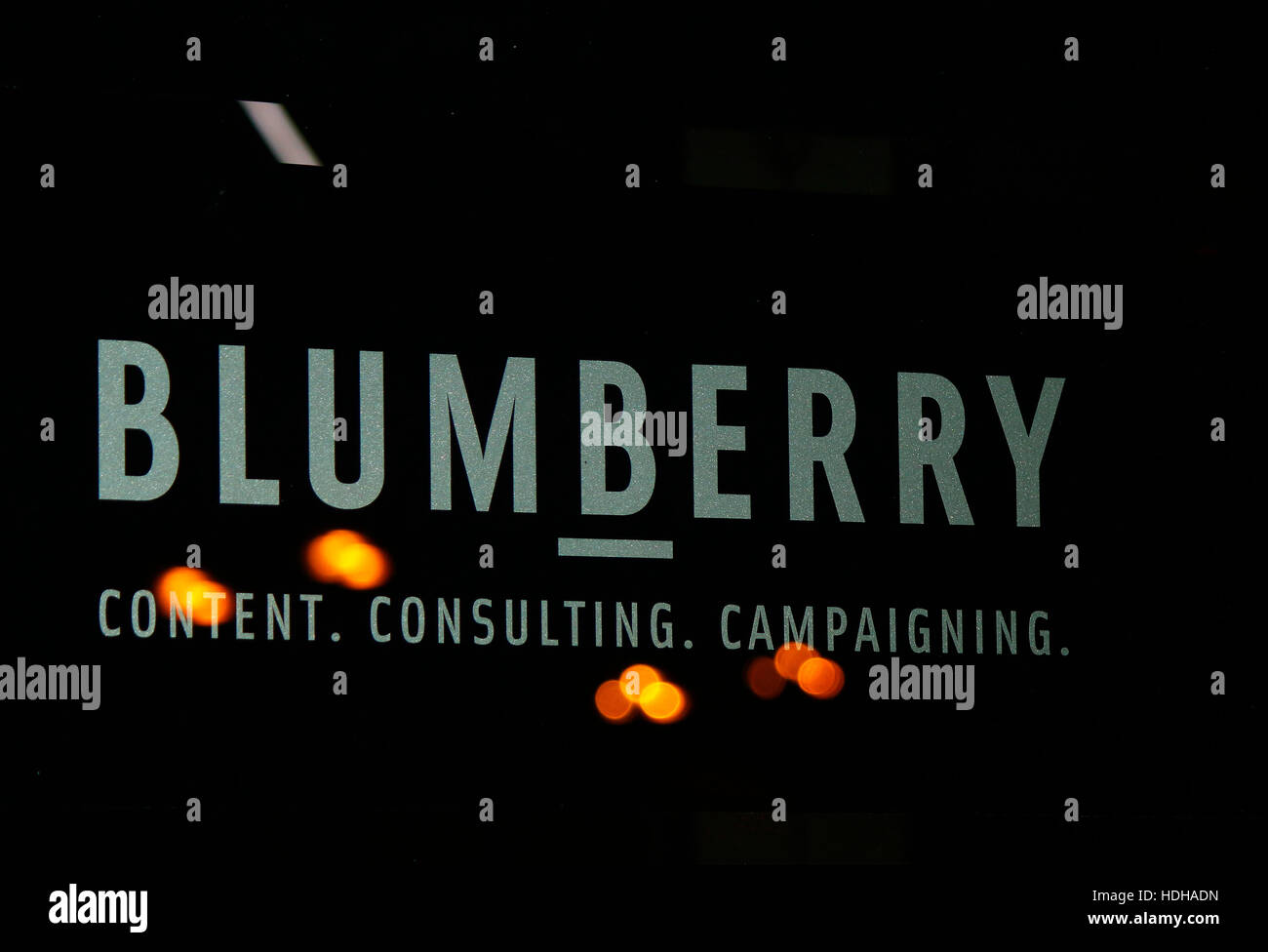 Das Logo der Marke "Blumberry", Berlin. Stockfoto