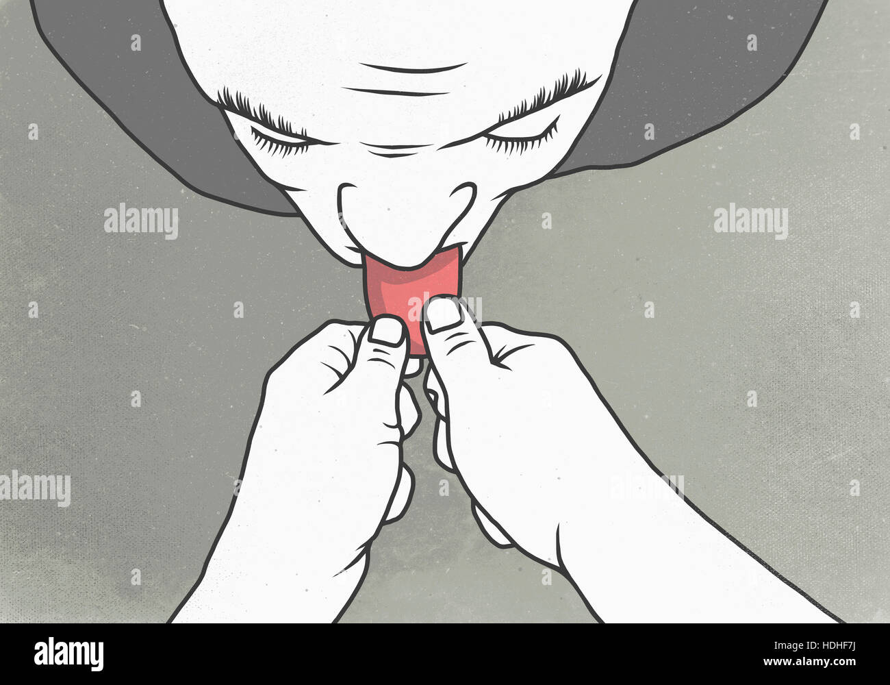 Vektor-Bild der Person, die Zunge des Mannes Stockfoto