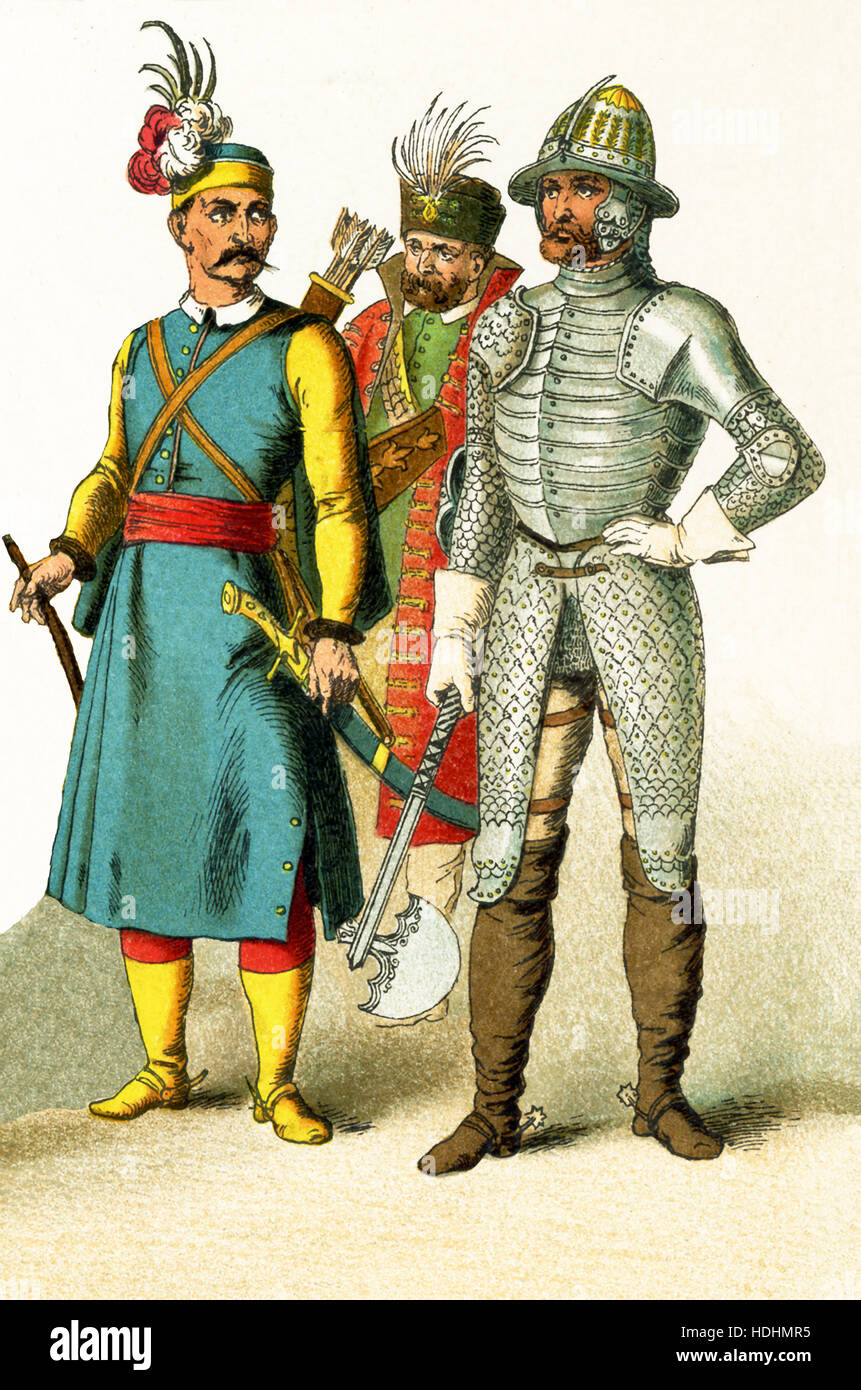 Die hier abgebildeten Figuren sind Ungarn im Jahr 1500. Sie